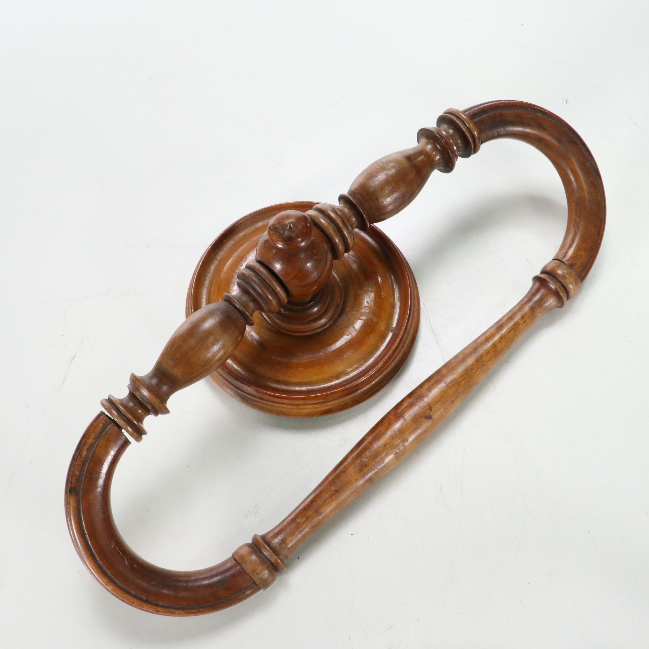 Continental Handcrafted Wood Towel Holders and Coat Hook, Early to Mid-20th C.