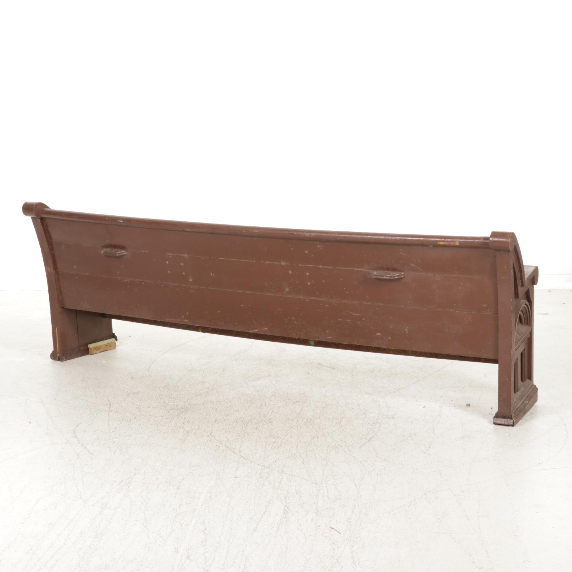 Painted Wood Church Pew, Mid to Late 20th Century