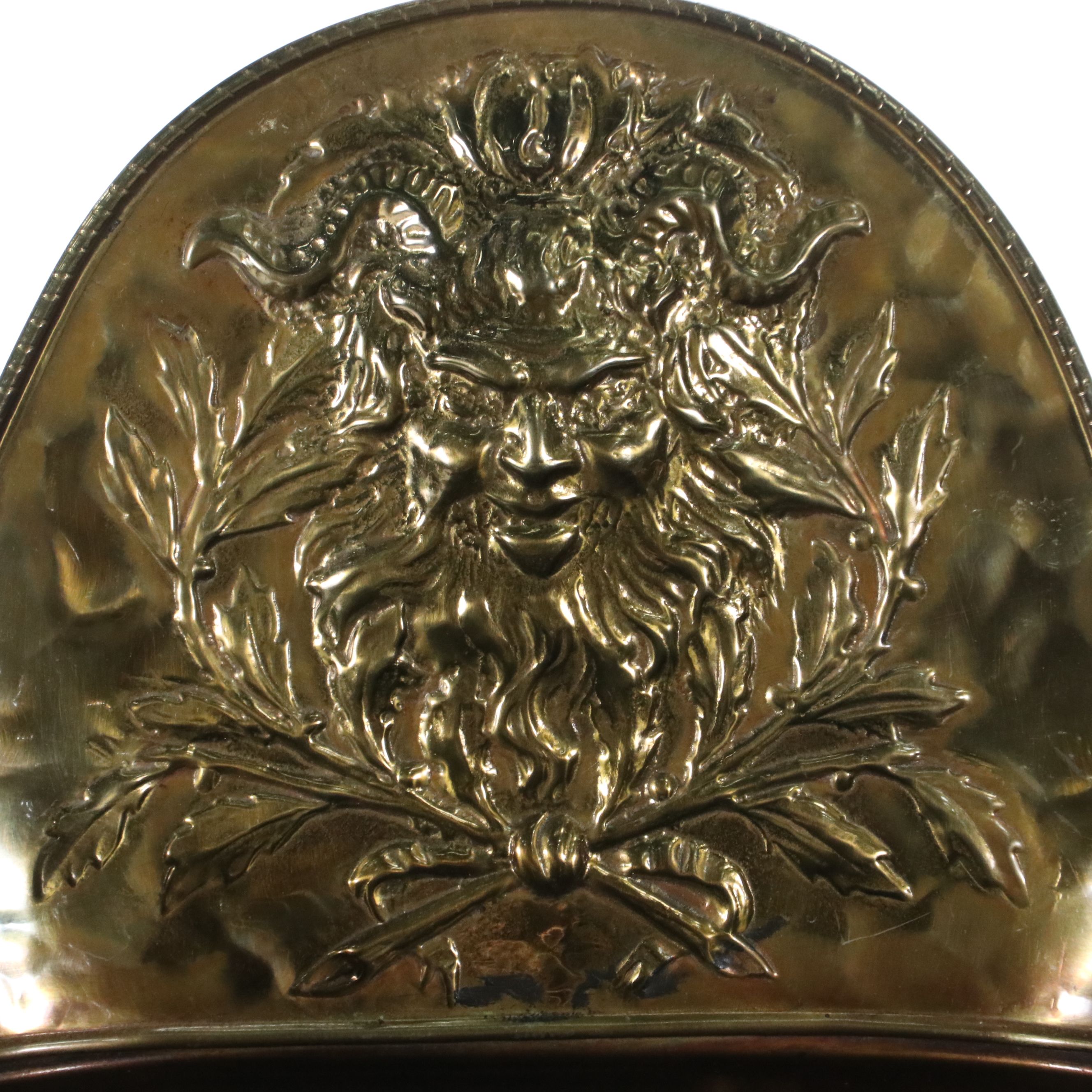 Baroque Style Repoussé Brass Umbrella Stand, 20th Century