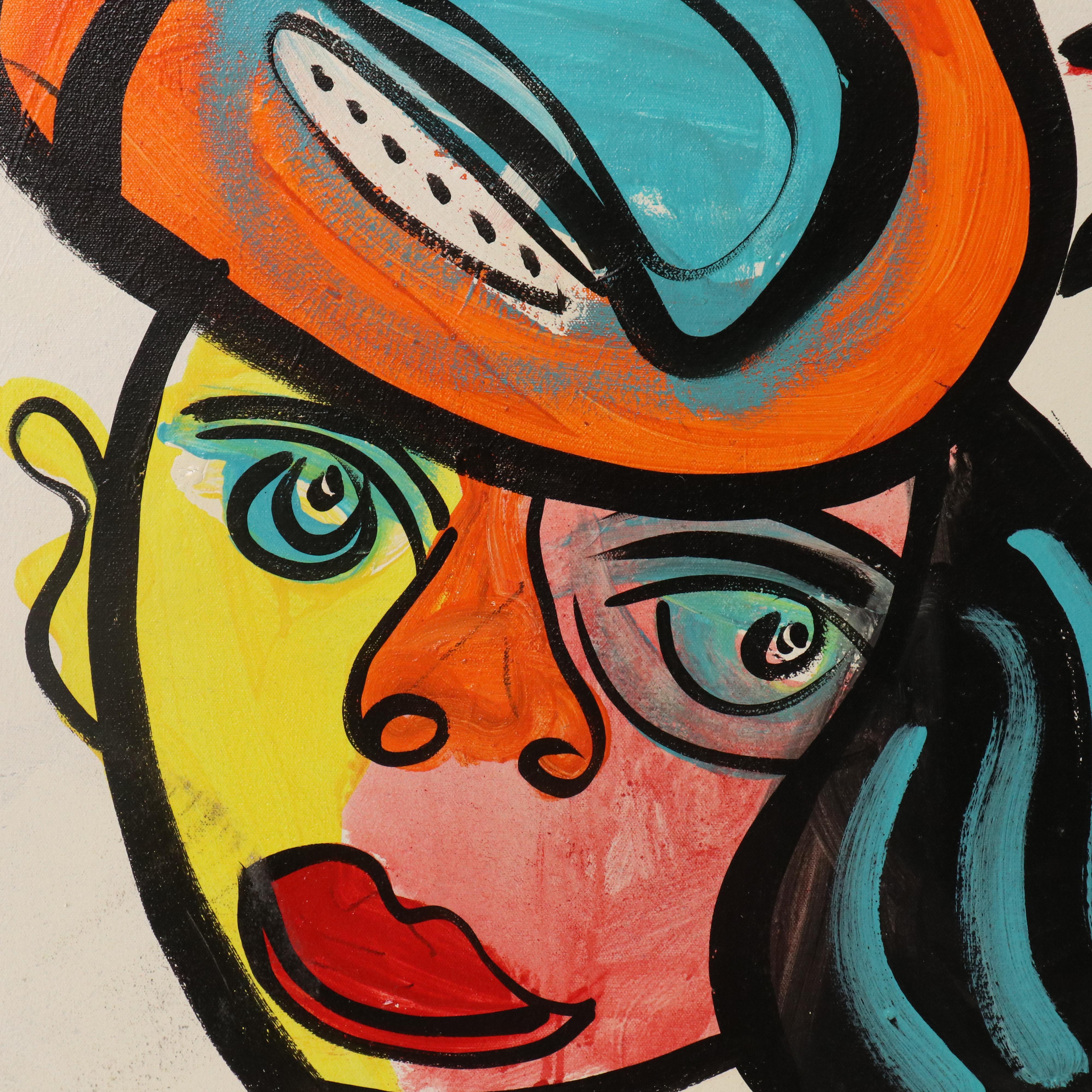 Peter Keil Abstract Expressionist Style Acrylic Painting, 2000