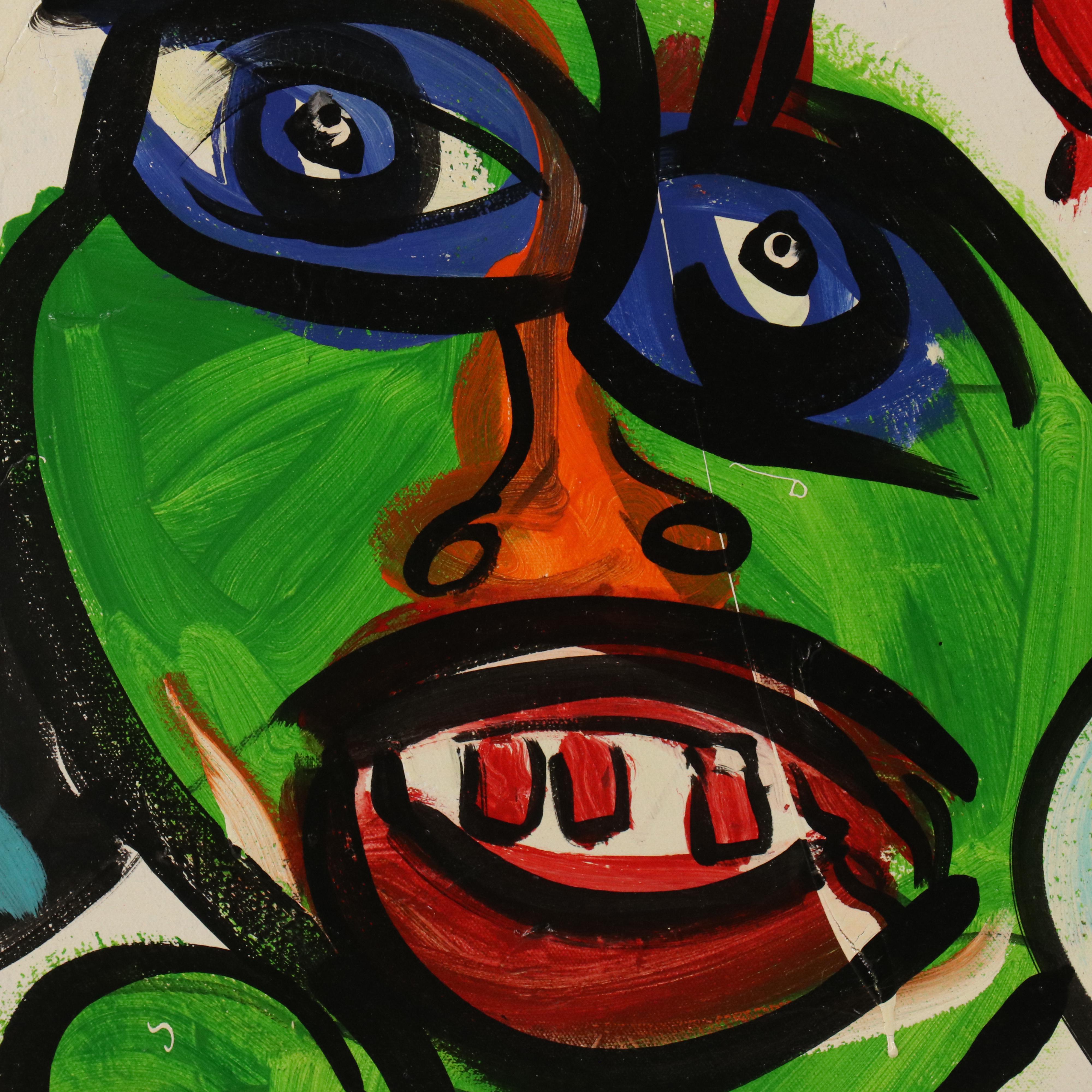 Peter Keil Abstract Expressionist Style Acrylic Painting, 2000