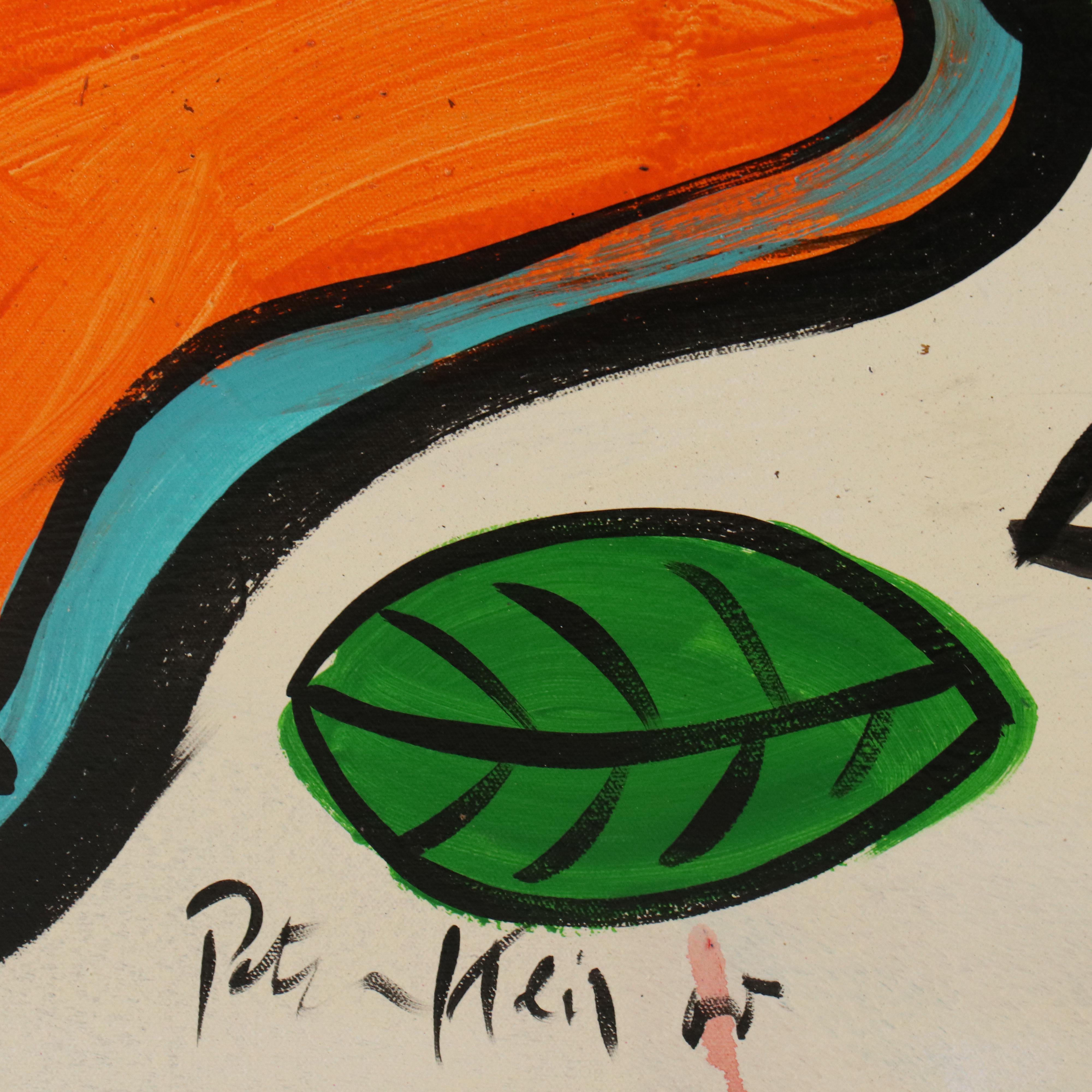 Peter Keil Abstract Expressionist Style Acrylic Painting, 2000