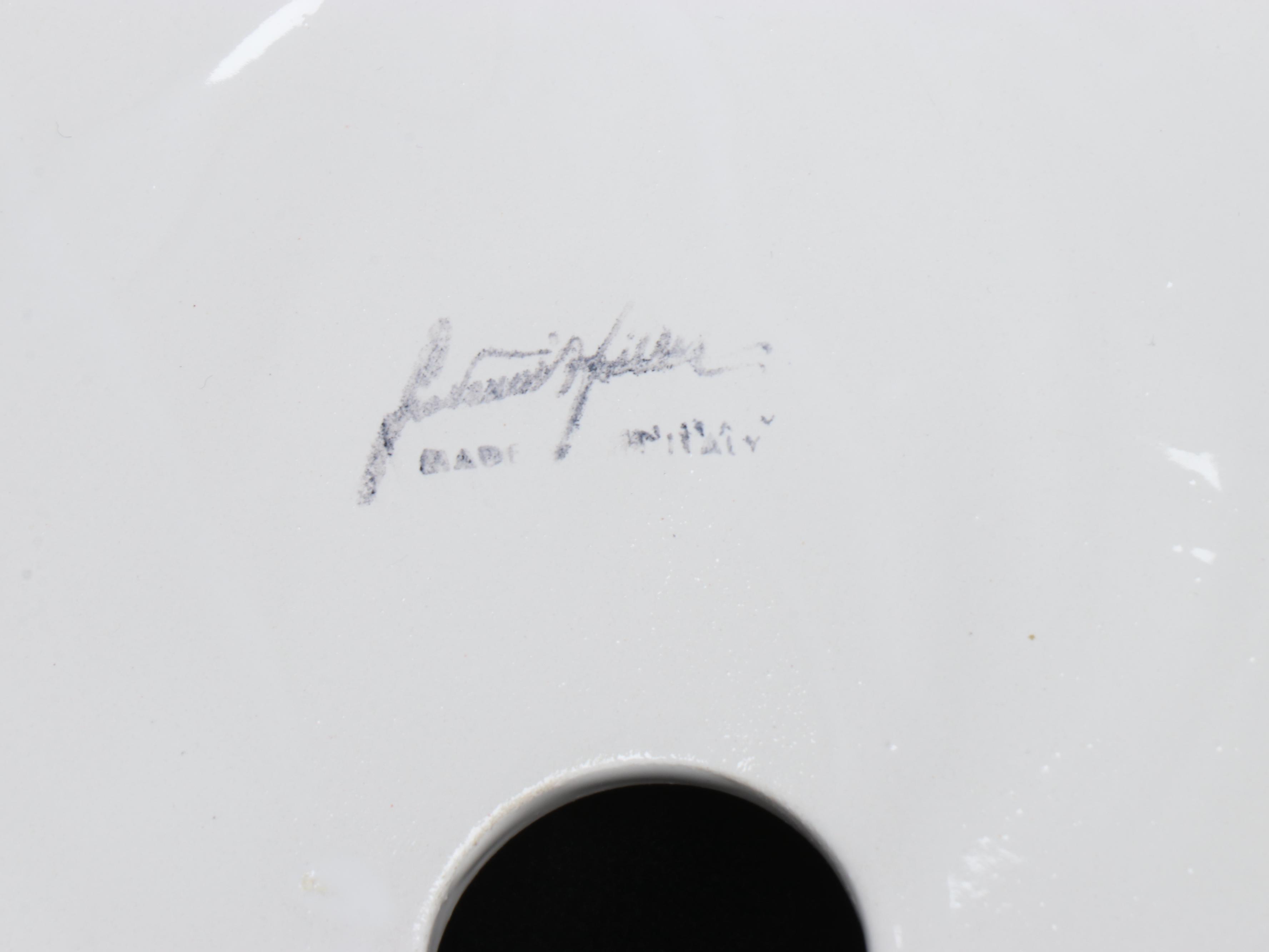 Italian Chinoiserie Blanc de Chine Majolica Seated Man with Bird