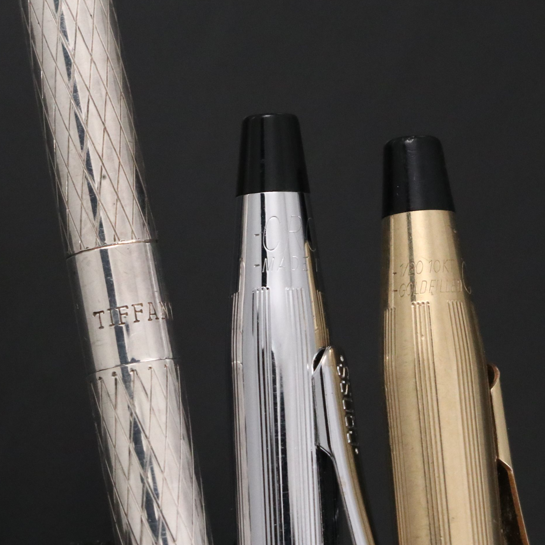 Tiffany & Co. Sterling Silver Pen, Cross Gold Plate Pen, and More Pens