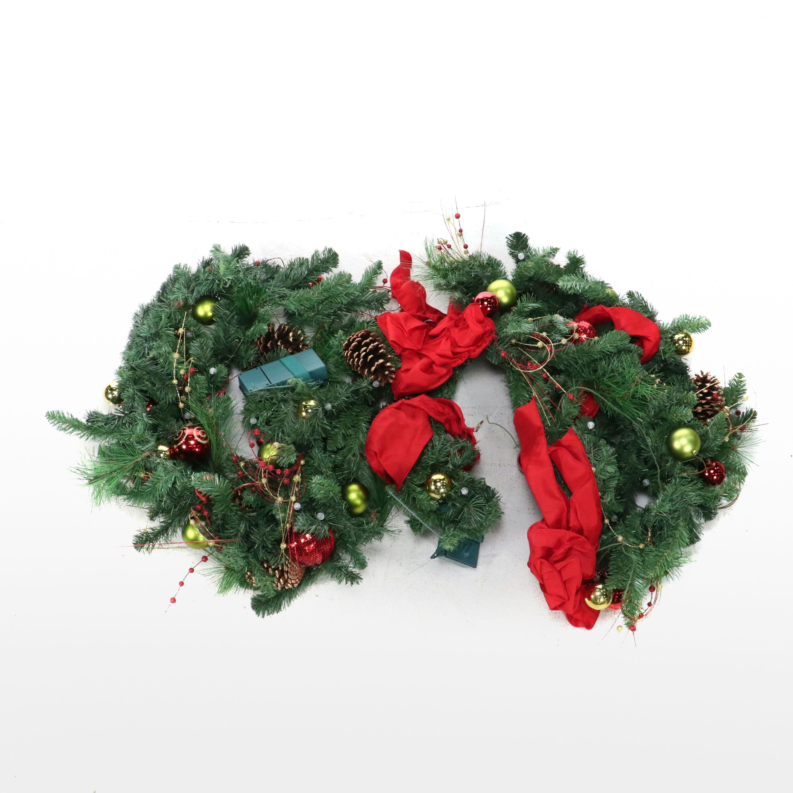 Christmas Artificial Pine Illuminated Garland