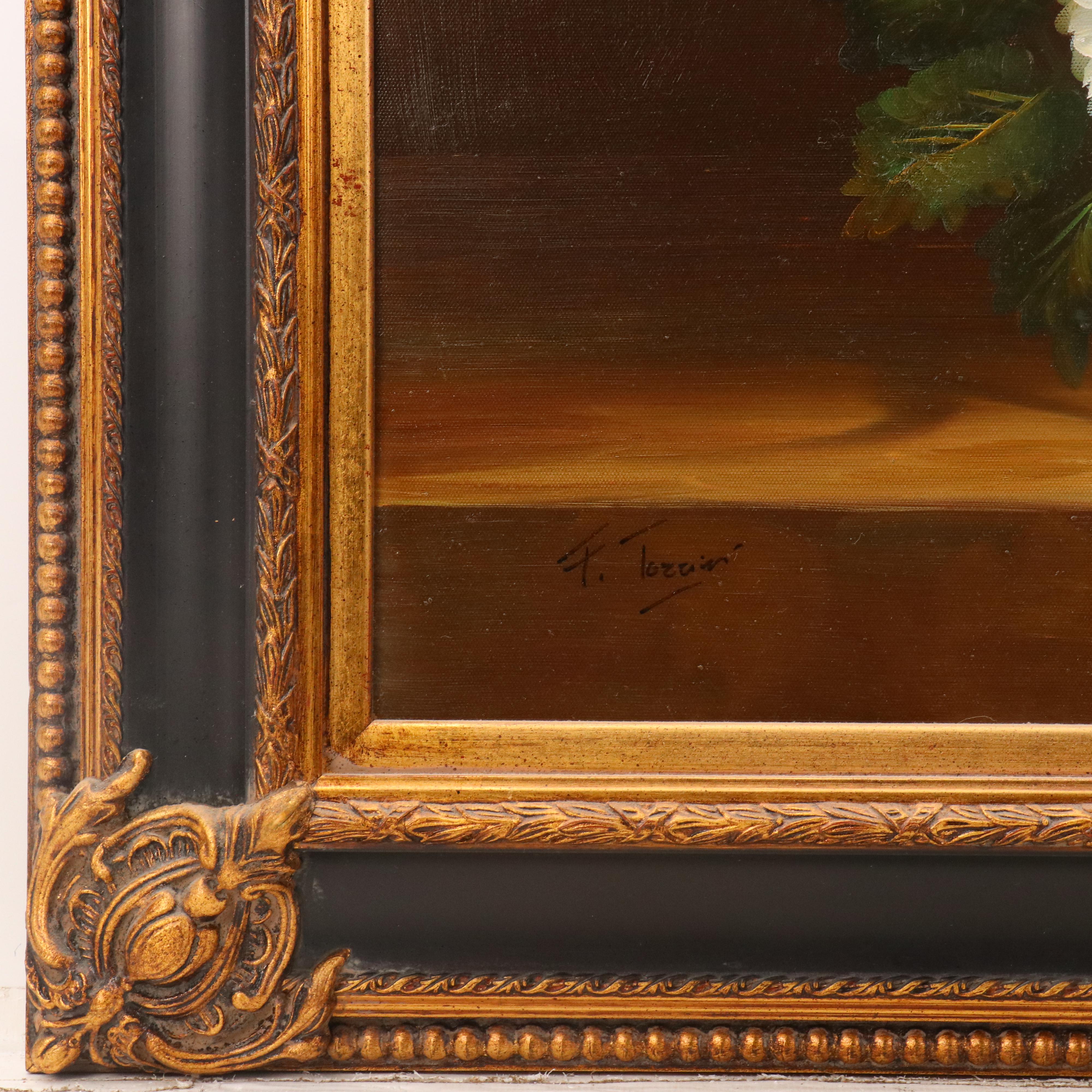 Floral Still Life Oil Painting, Late 20th Century