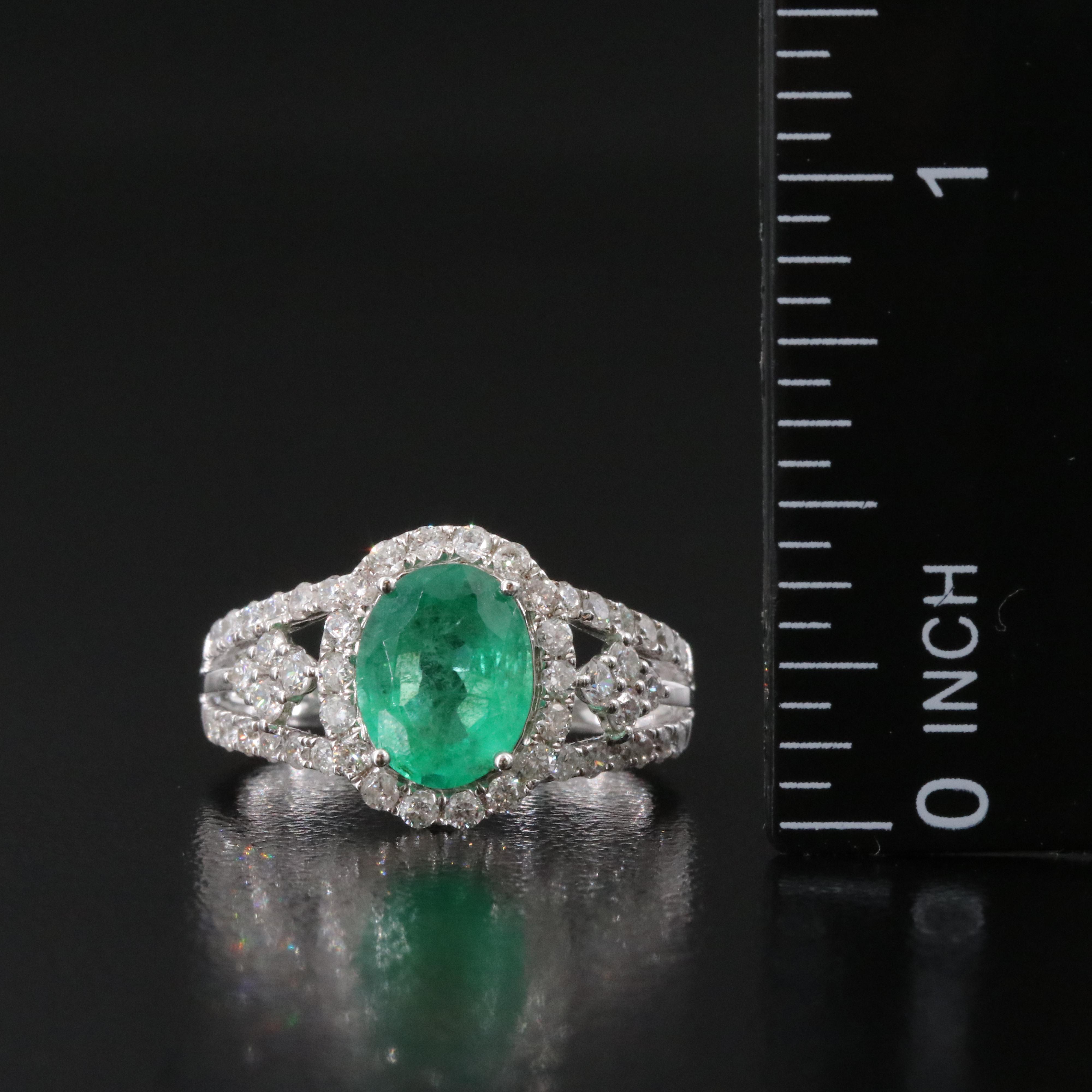 14K 1.71 CT Emerald and Diamond Ring