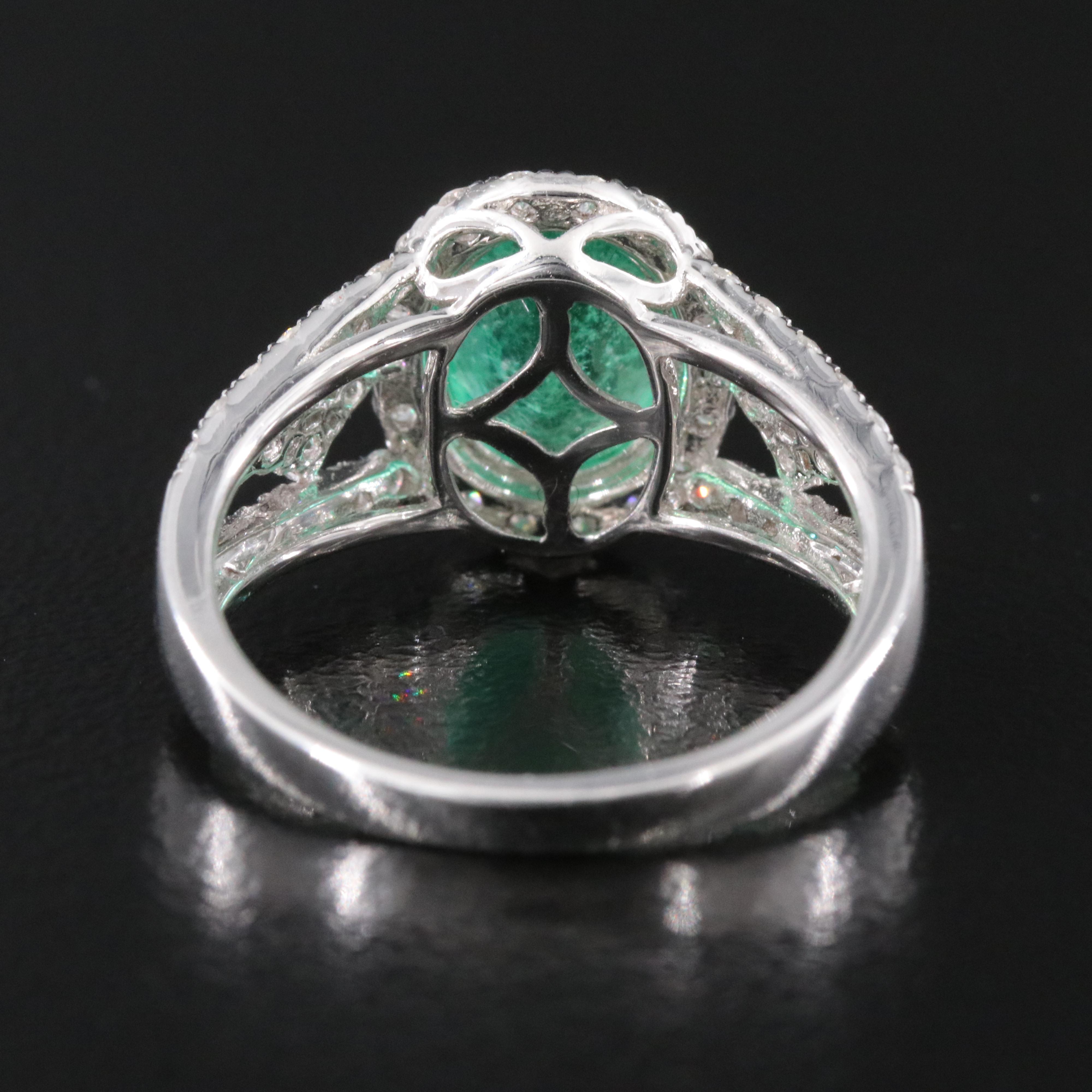 14K 1.71 CT Emerald and Diamond Ring