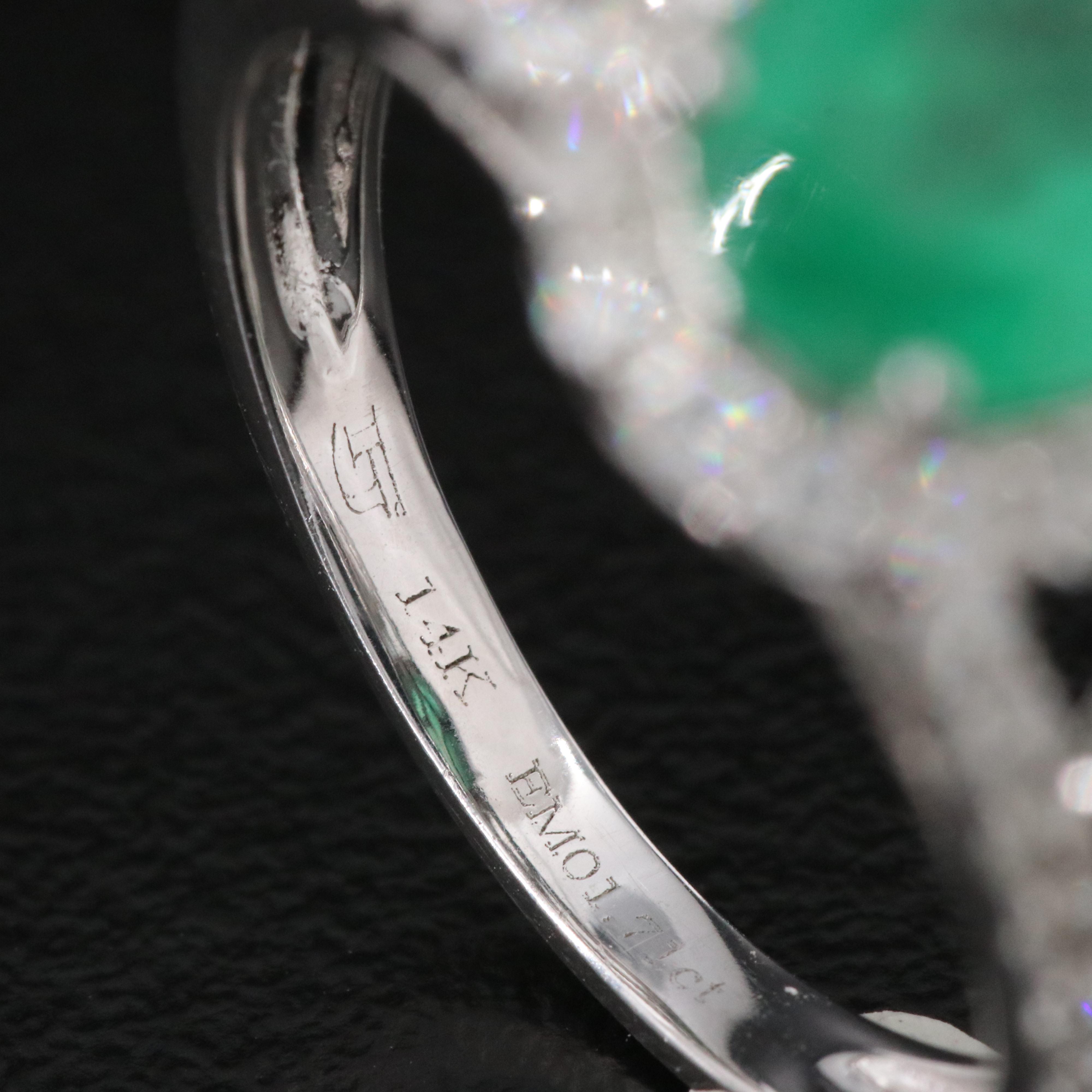 14K 1.71 CT Emerald and Diamond Ring