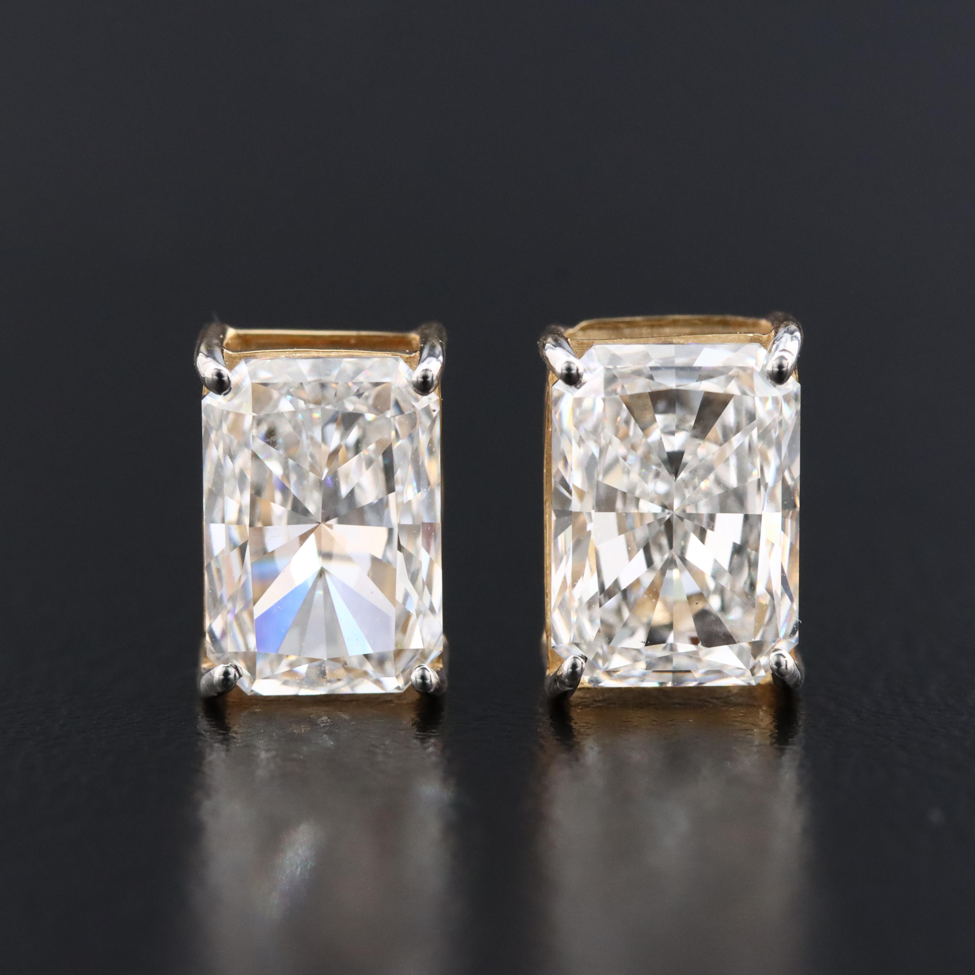 14K 3.70 CTW Lab Grown Diamond Stud Earrings with IGI Reports