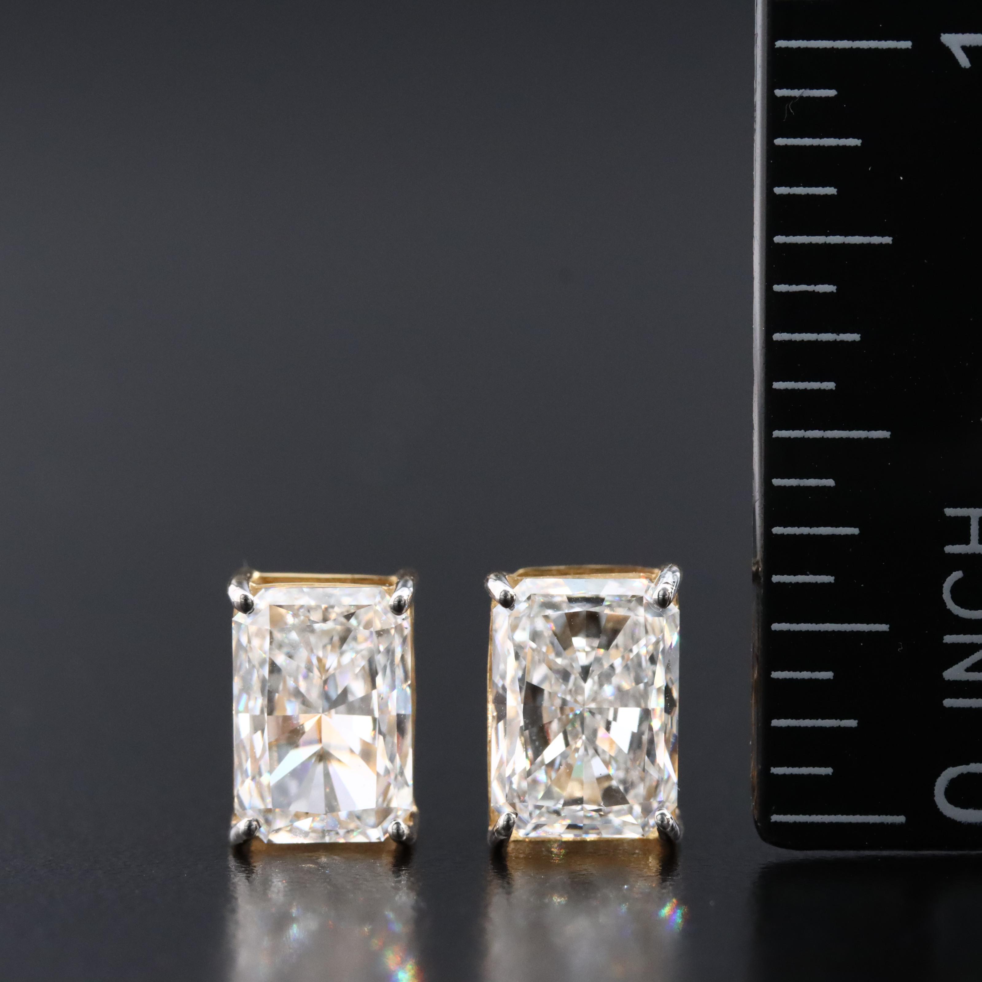 14K 3.70 CTW Lab Grown Diamond Stud Earrings with IGI Reports