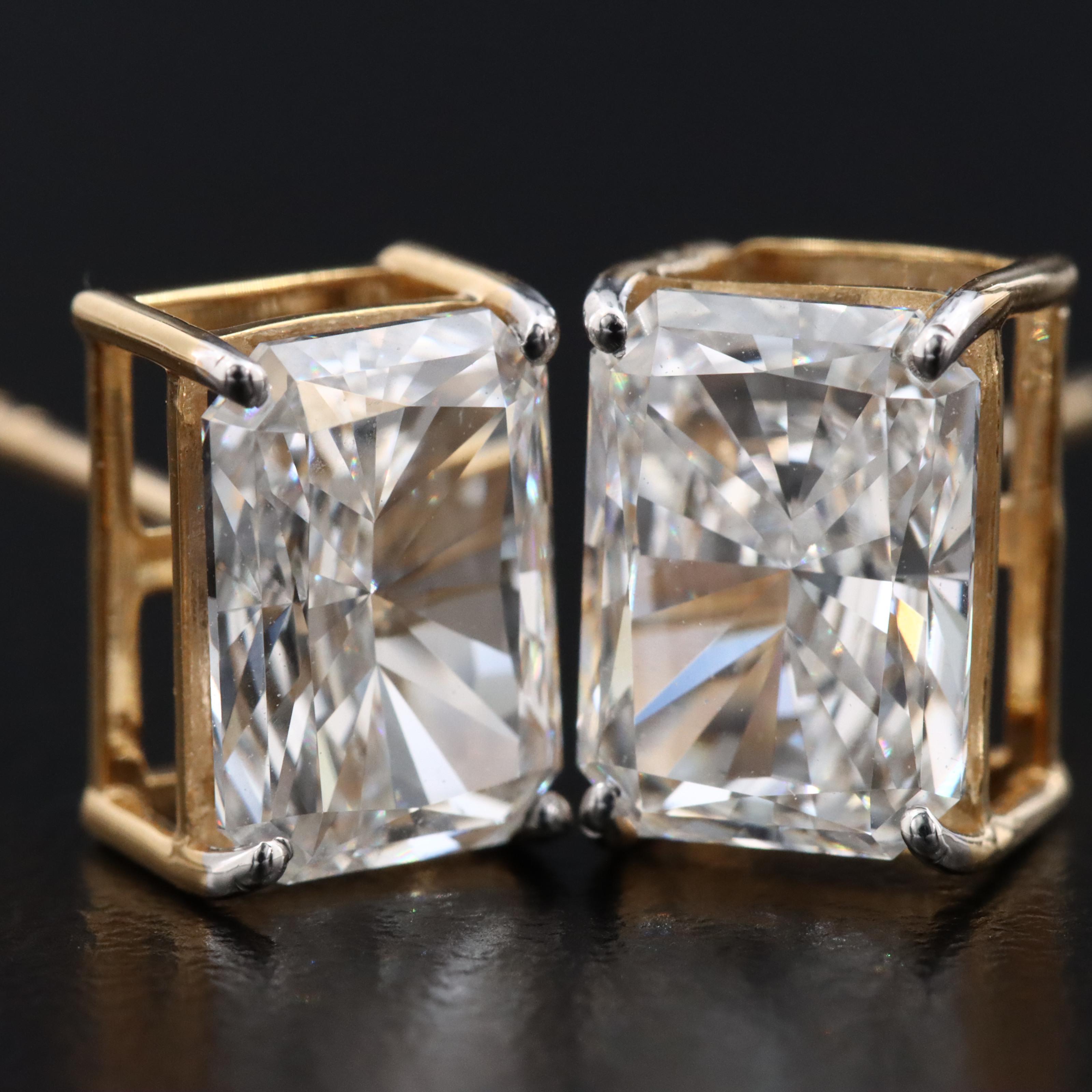 14K 3.70 CTW Lab Grown Diamond Stud Earrings with IGI Reports