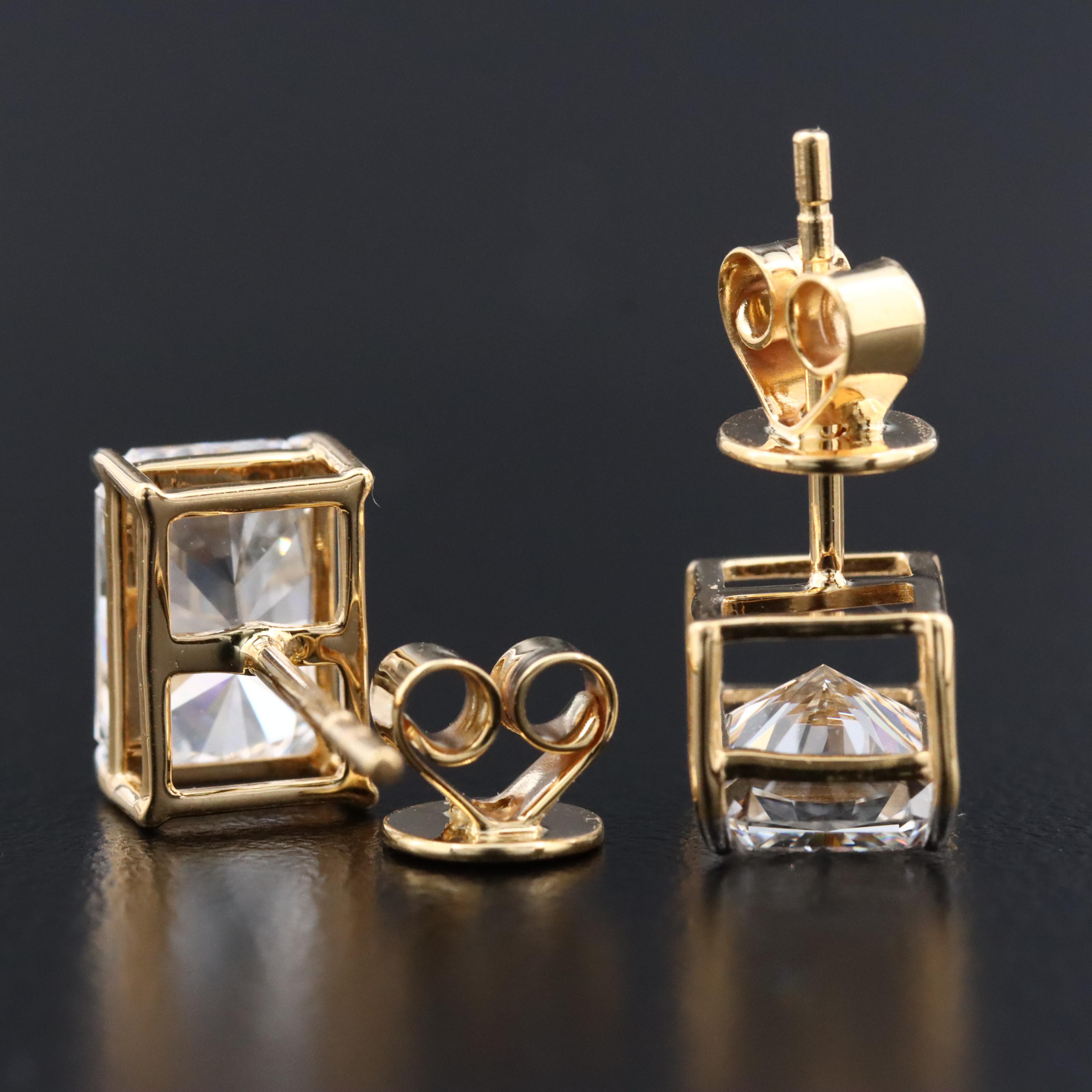 14K 3.70 CTW Lab Grown Diamond Stud Earrings with IGI Reports