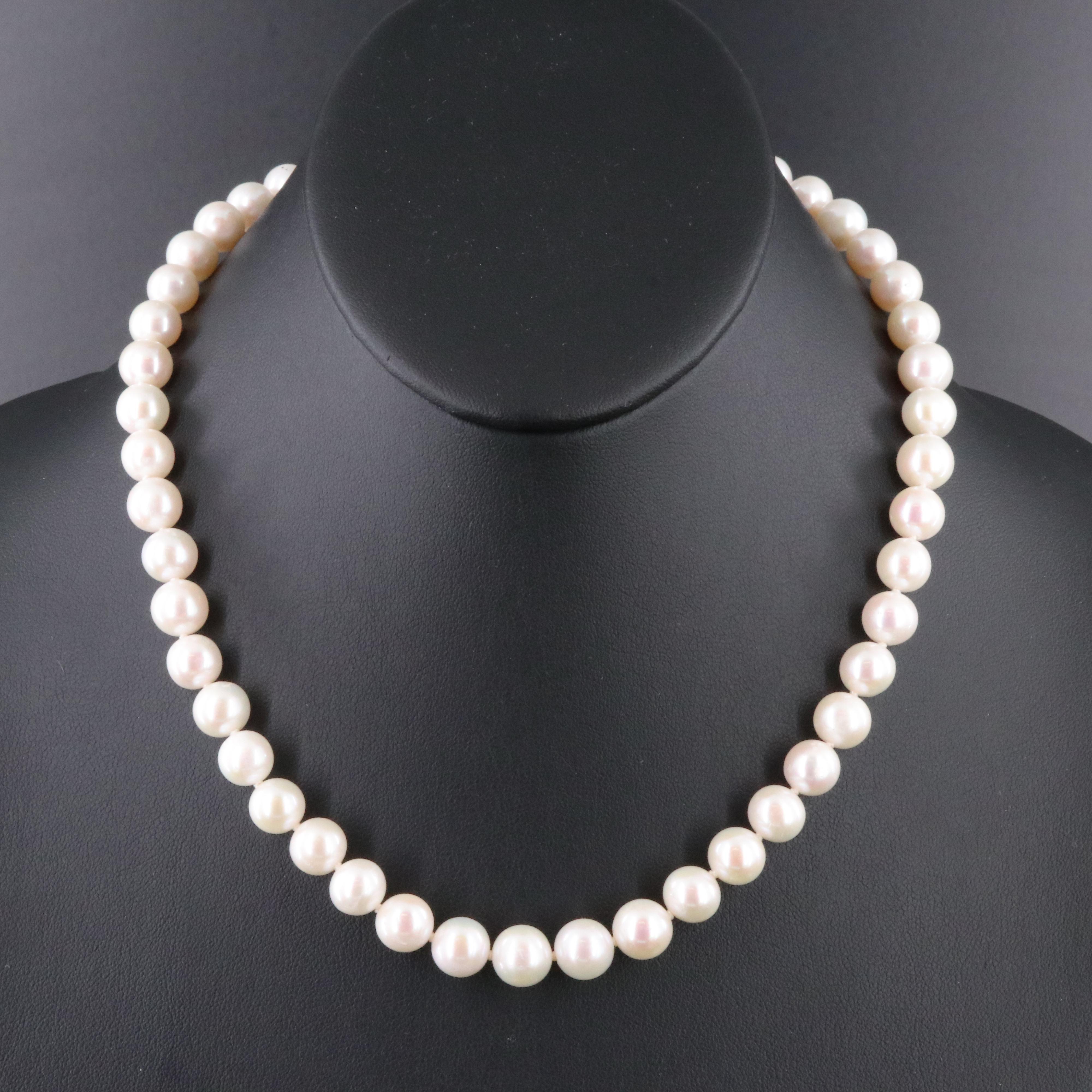 Pearl Necklace with 14K Clasp