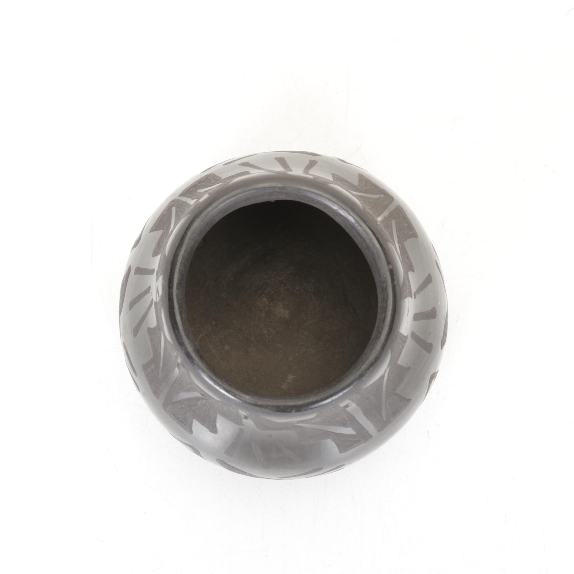 Santa Clara Pueblo Blackware Pottery Set Includes Wedding Vase and More