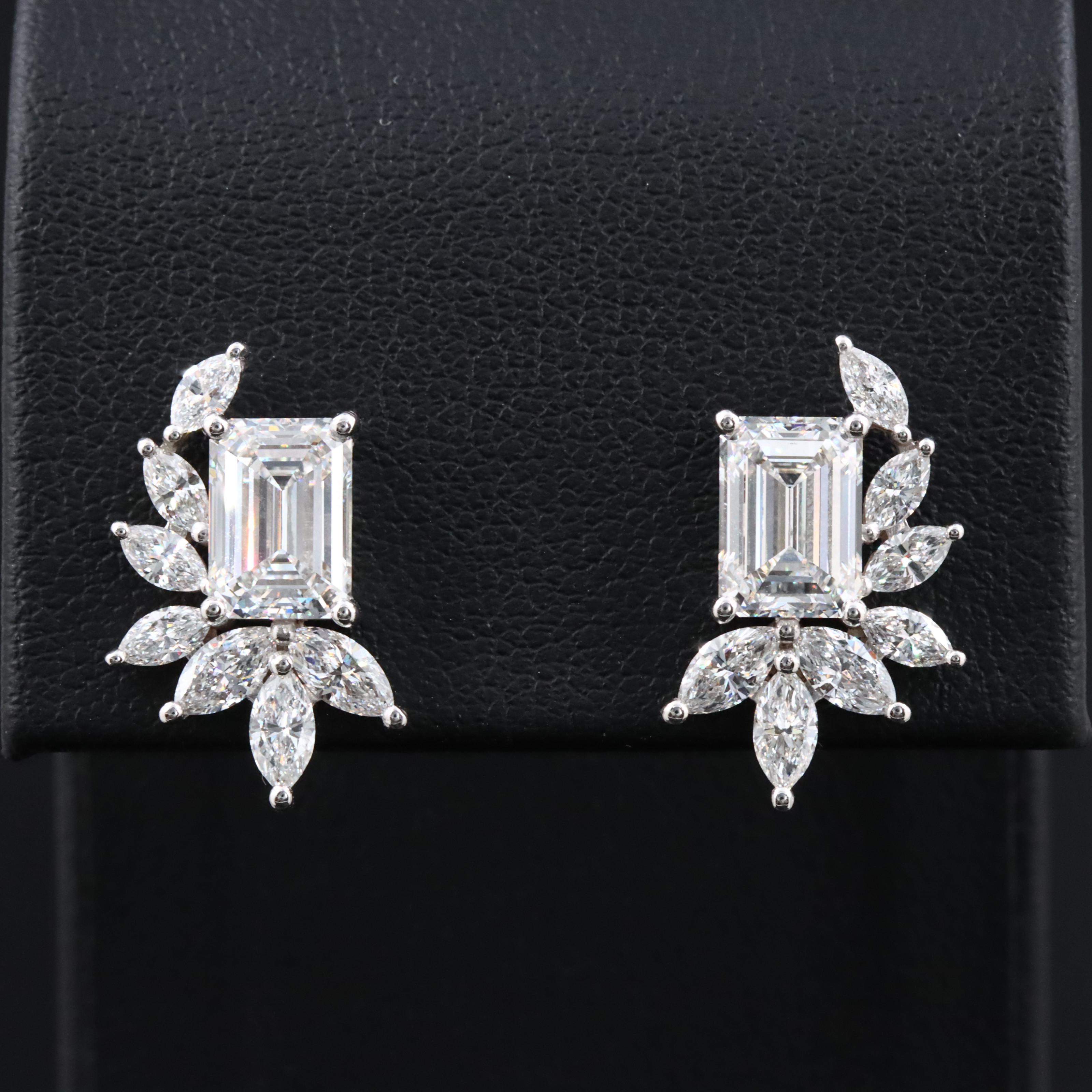 18K 4.59 CTW Lab Grown Diamond Earrings with IGI Reports