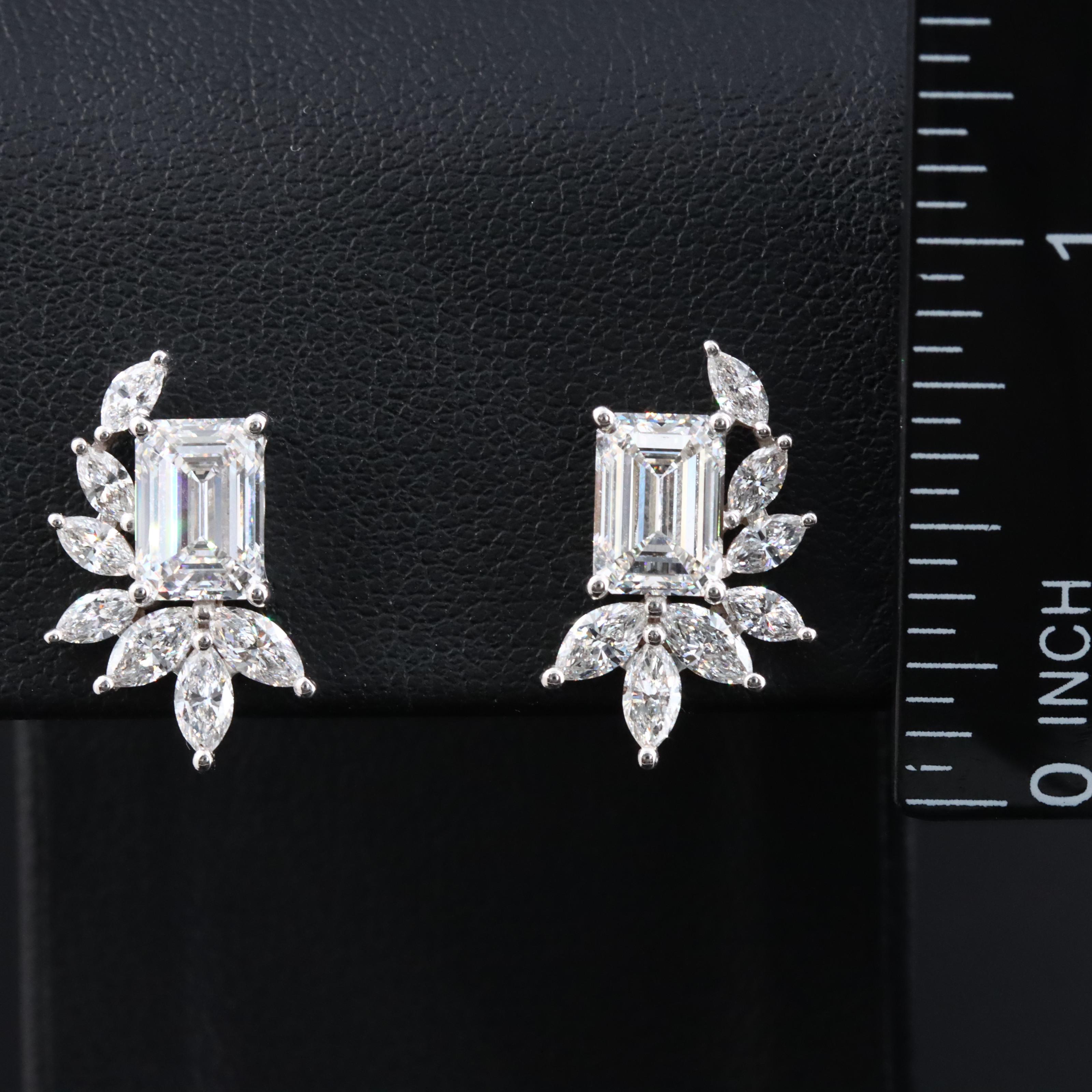 18K 4.59 CTW Lab Grown Diamond Earrings with IGI Reports
