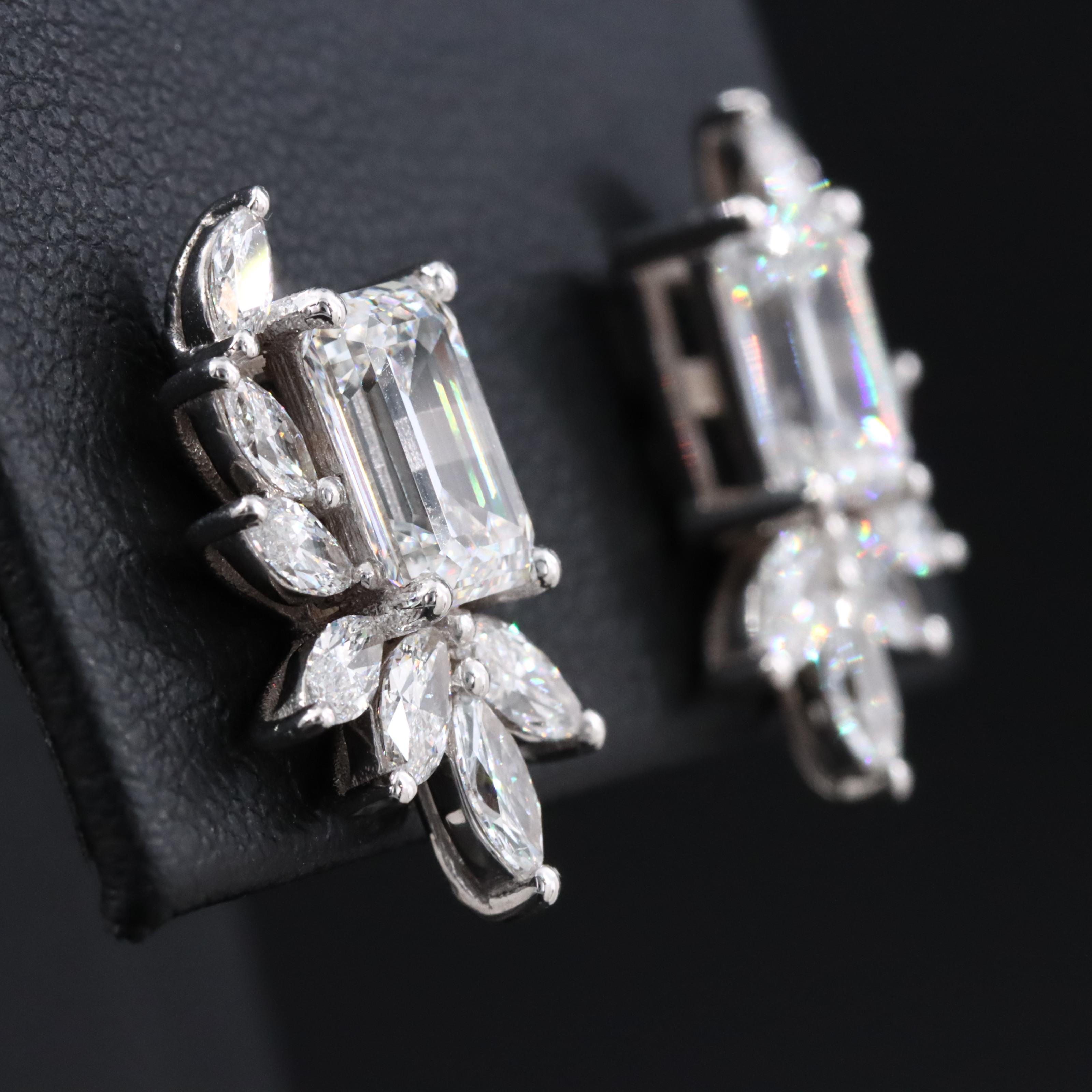 18K 4.59 CTW Lab Grown Diamond Earrings with IGI Reports