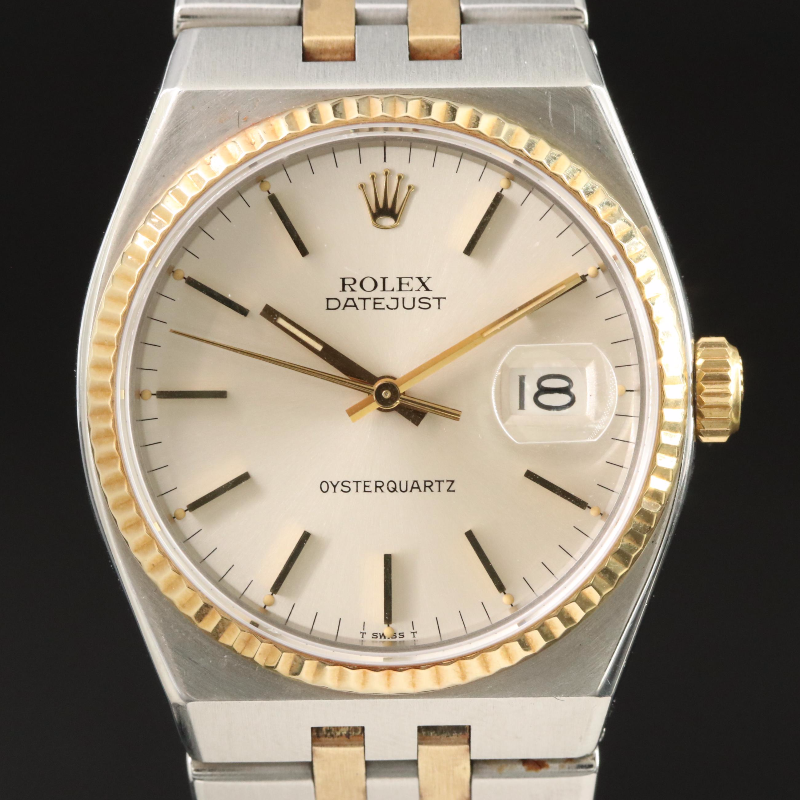 Rolex Datejust Oysterquartz 17013 36mm 18K & Steel Quartz Watch c. 1979