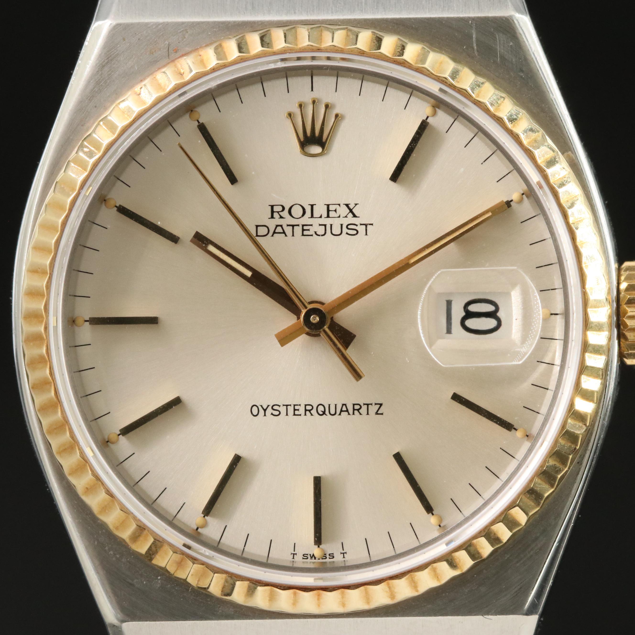 Rolex Datejust Oysterquartz 17013 36mm 18K & Steel Quartz Watch c. 1979