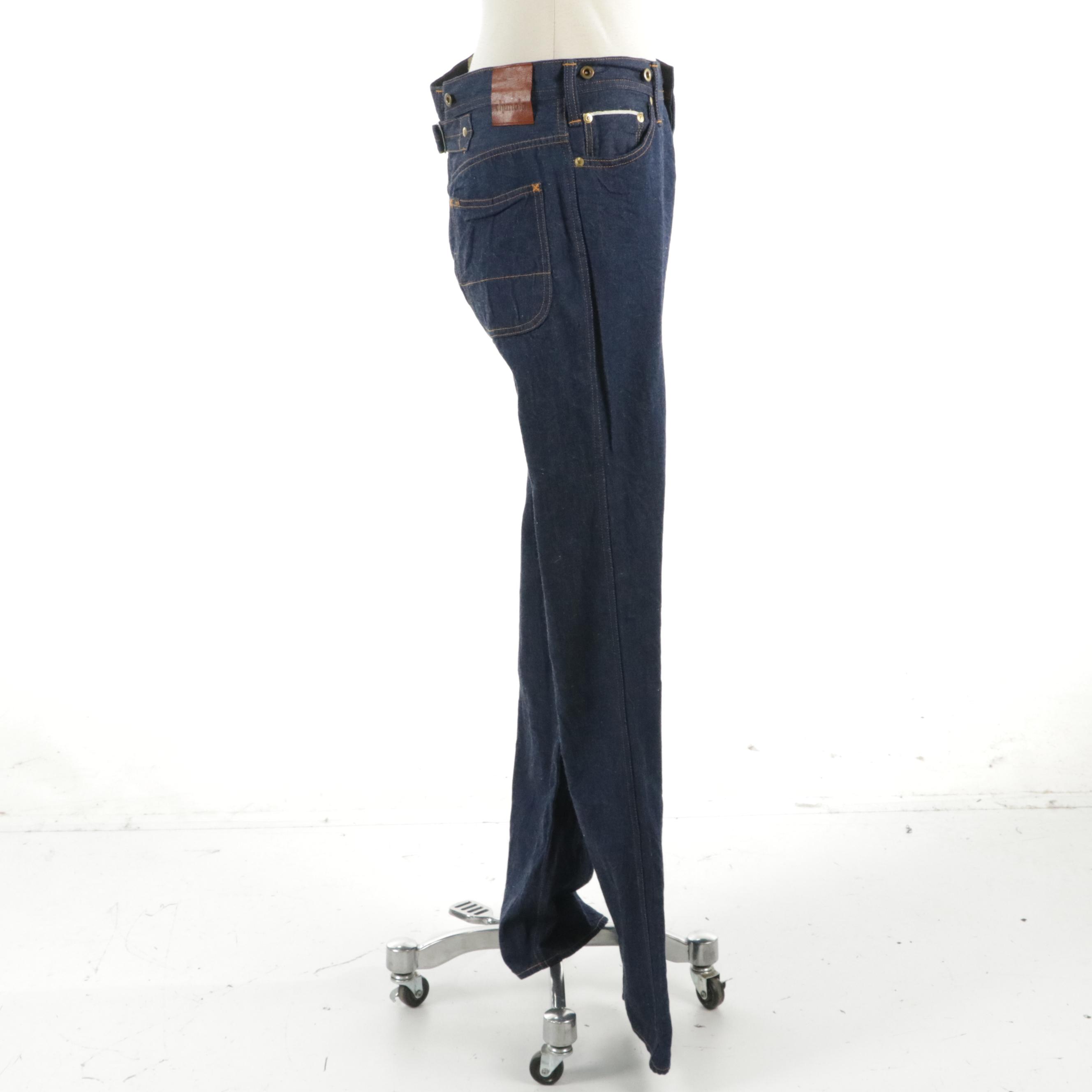 Chimala Button Fly Straight Leg Indigo Wash Jeans