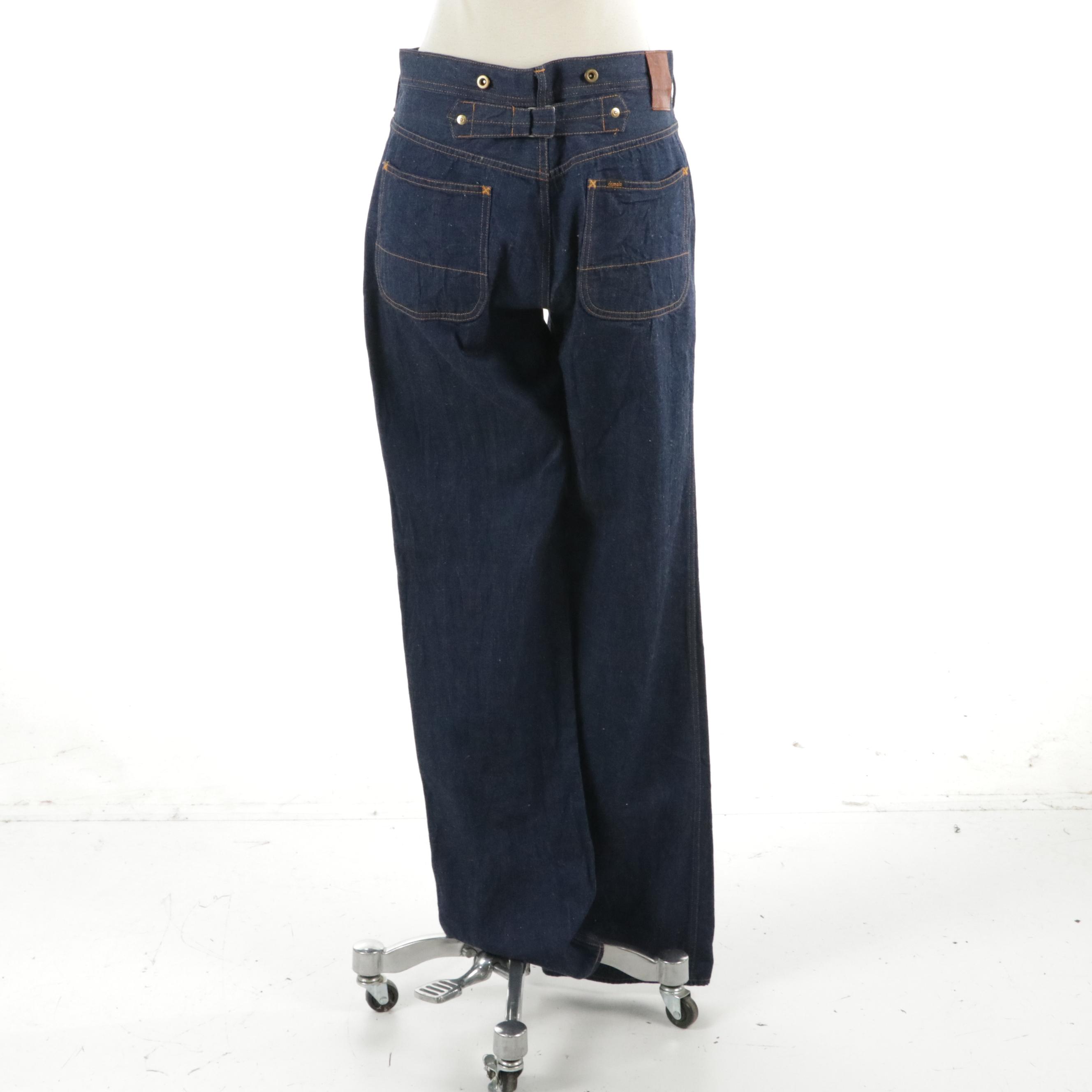 Chimala Button Fly Straight Leg Indigo Wash Jeans