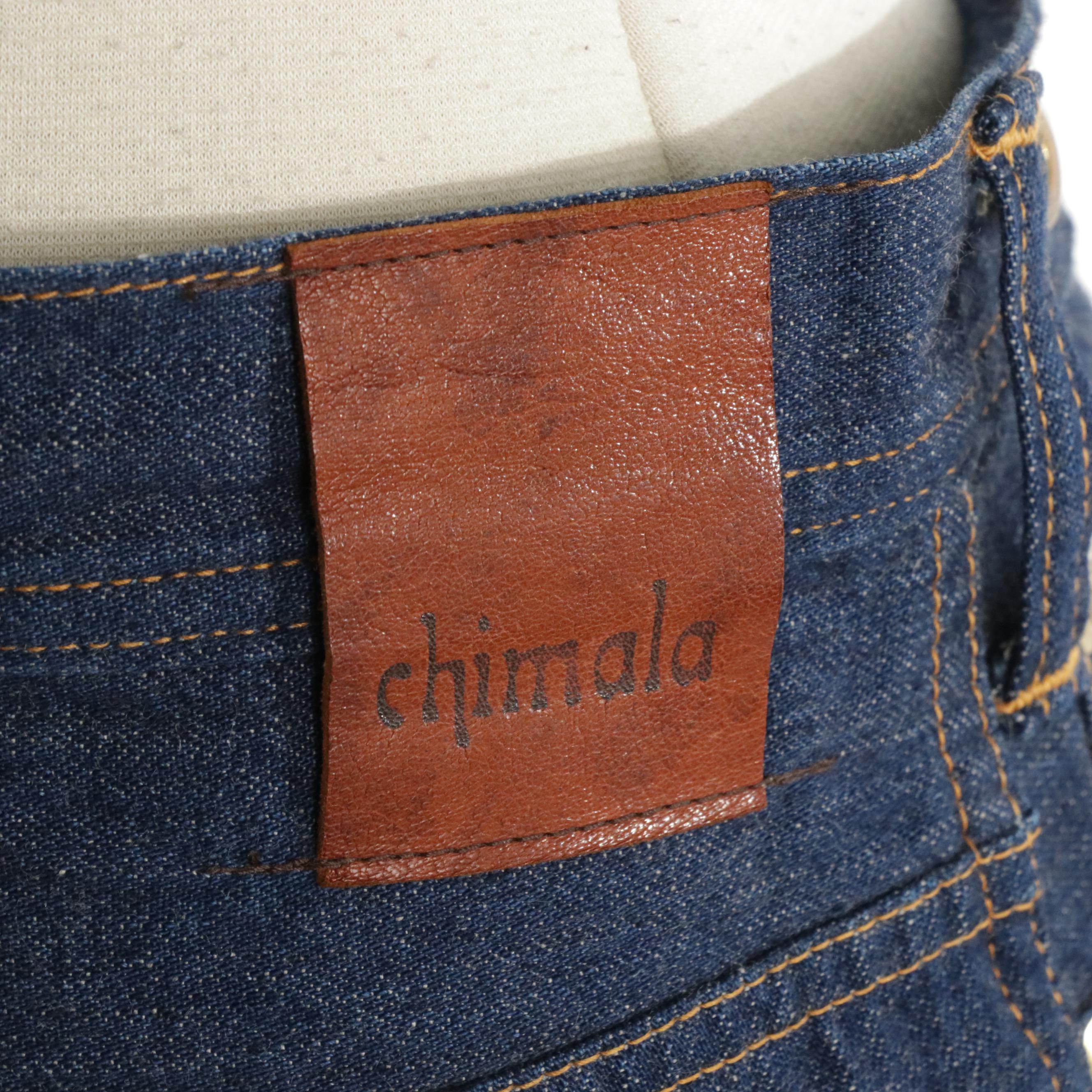 Chimala Button Fly Straight Leg Indigo Wash Jeans
