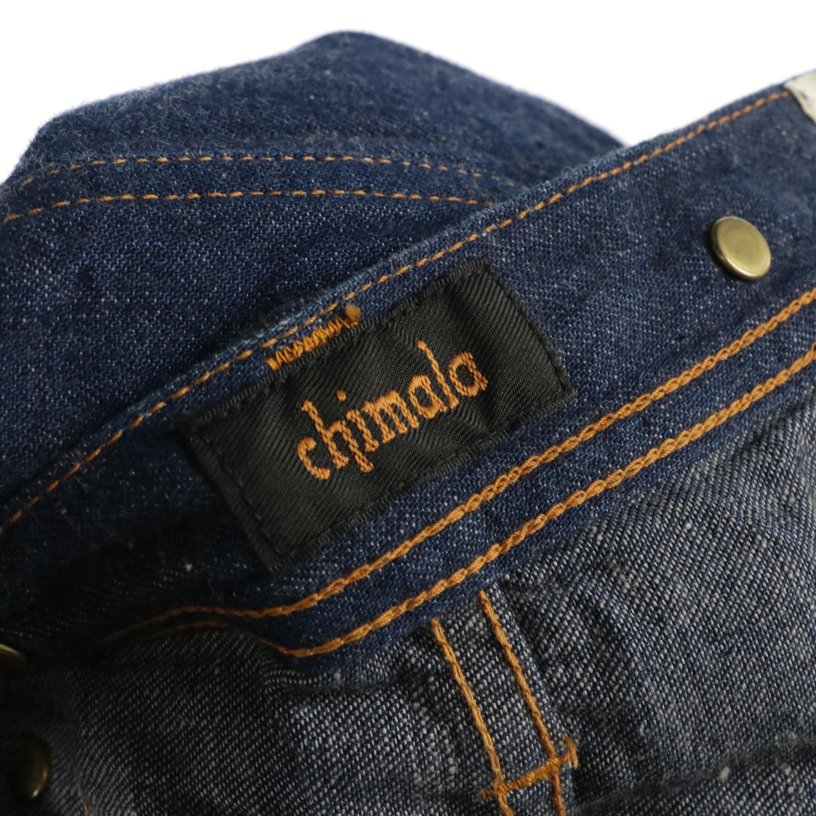 Chimala Button Fly Straight Leg Indigo Wash Jeans