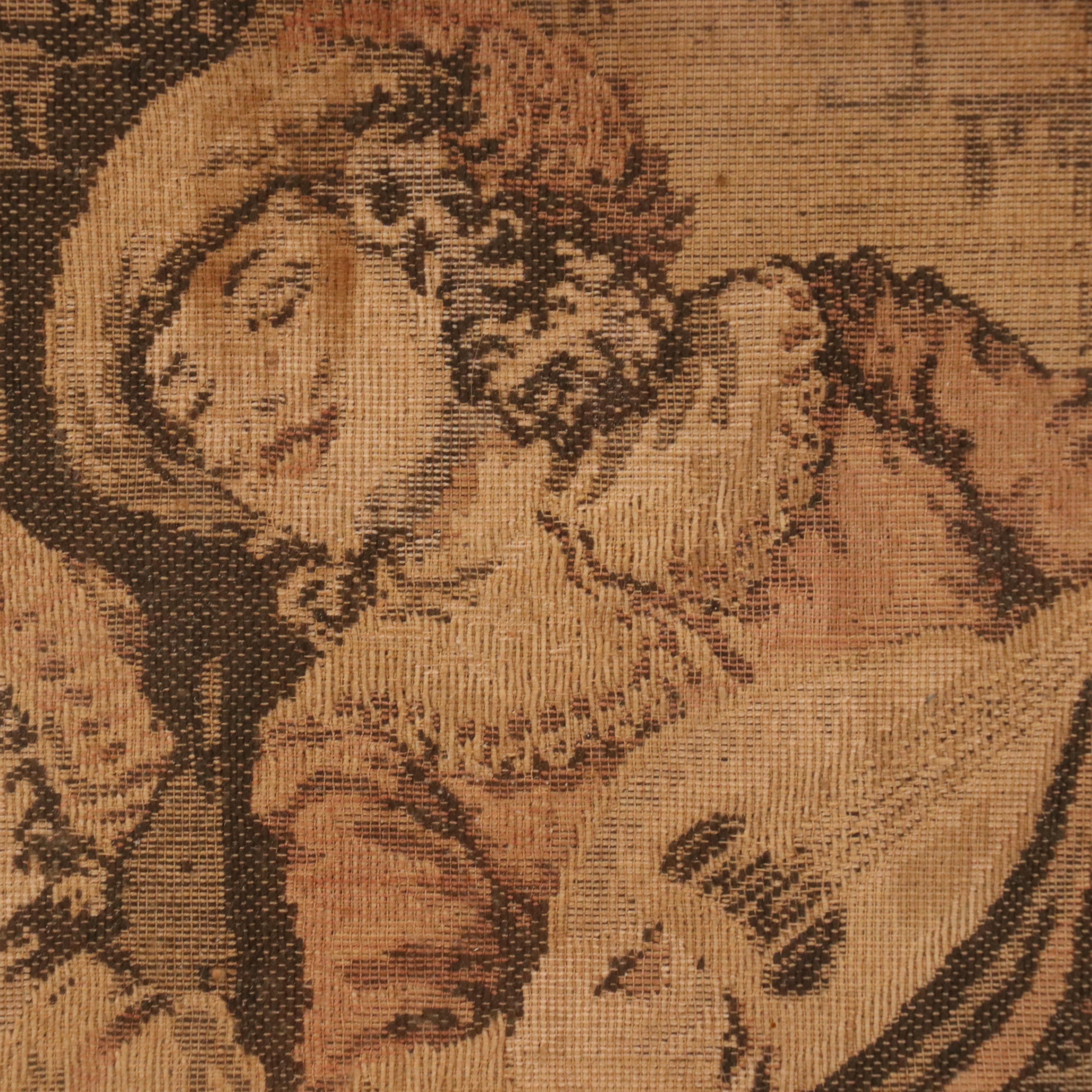 Woven Tapestry with French Tavern Scene, Late 19th / Early 20th Century