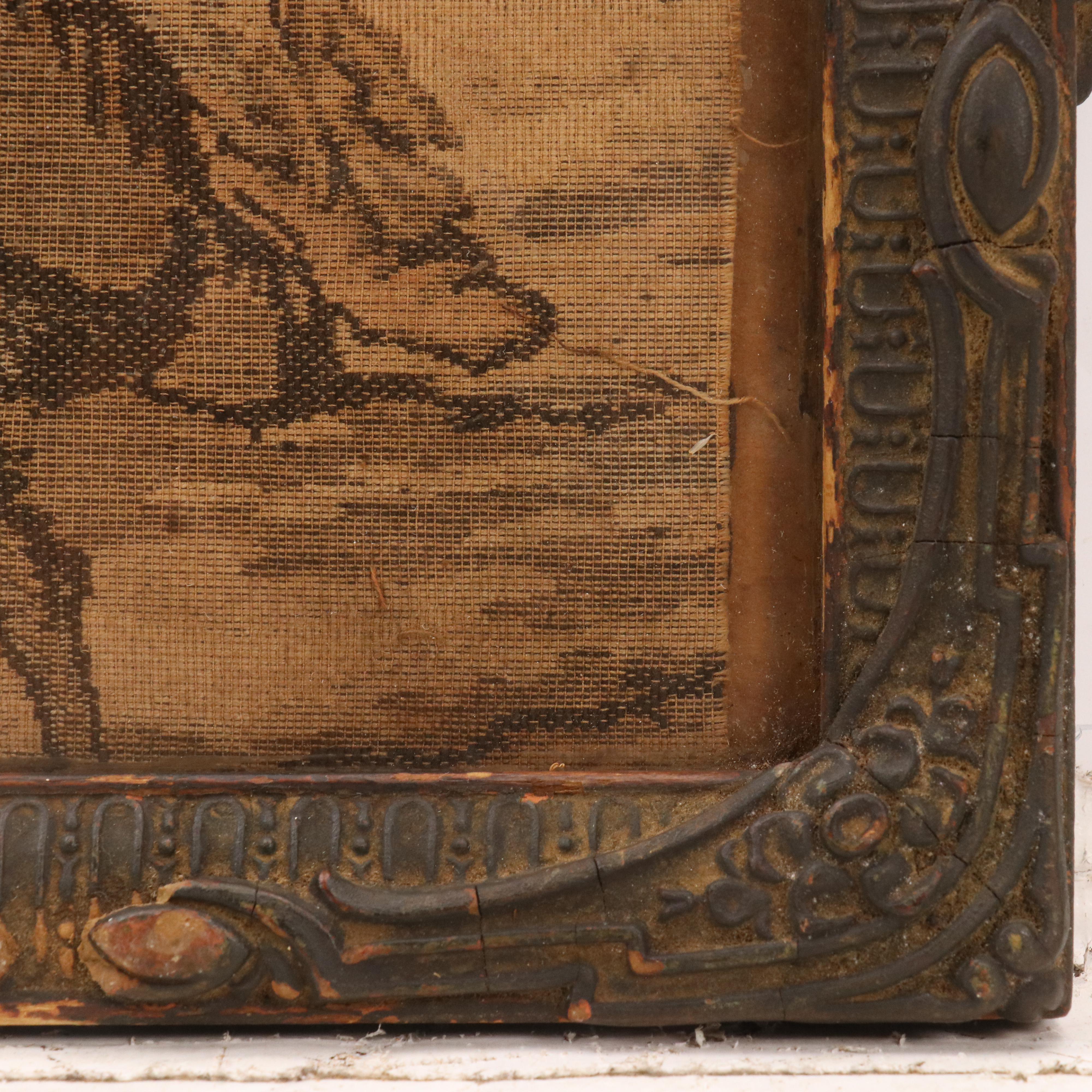 Woven Tapestry with French Tavern Scene, Late 19th / Early 20th Century