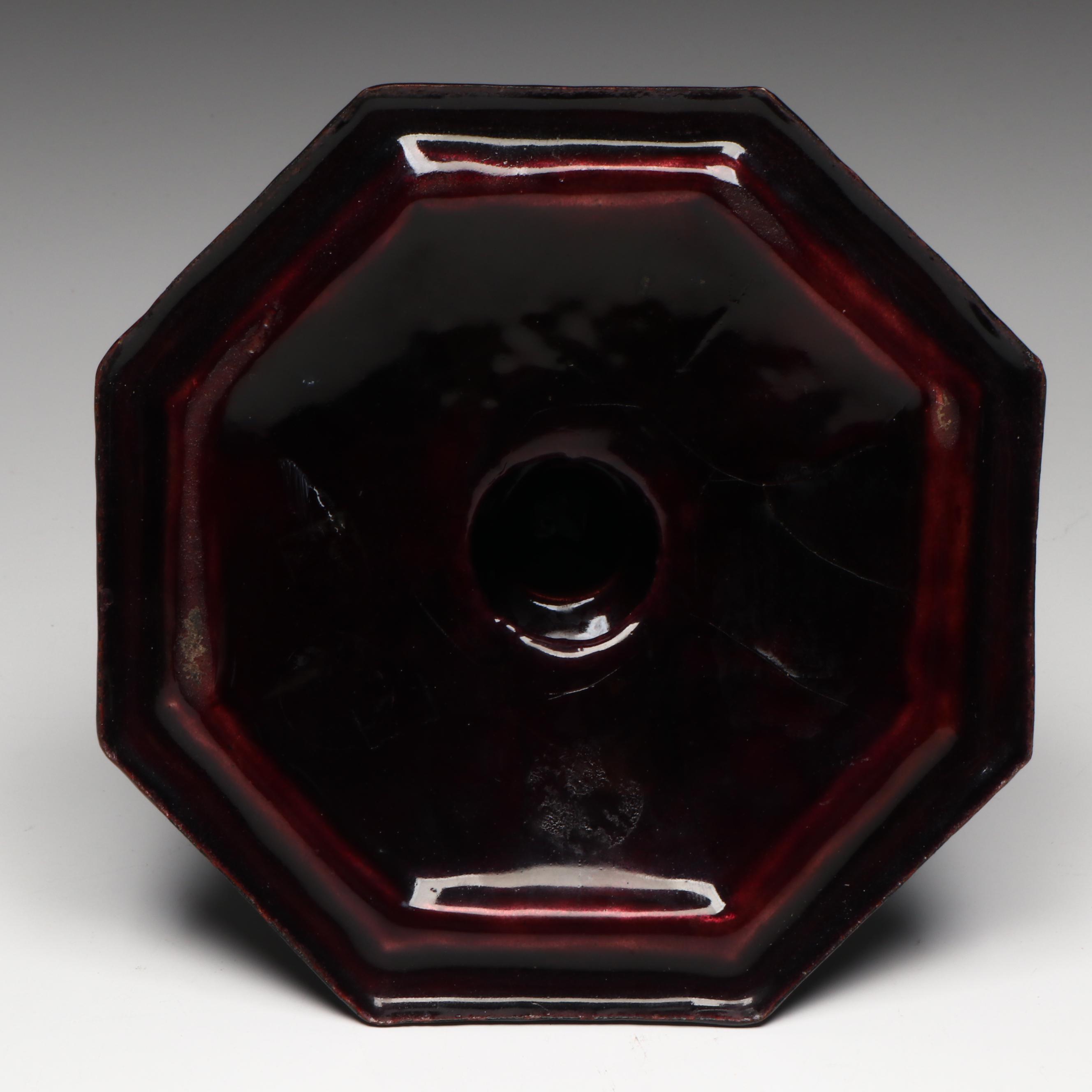 French Limoges Renaissance Revival Grisaille Enamel Candlestick, 19th Century