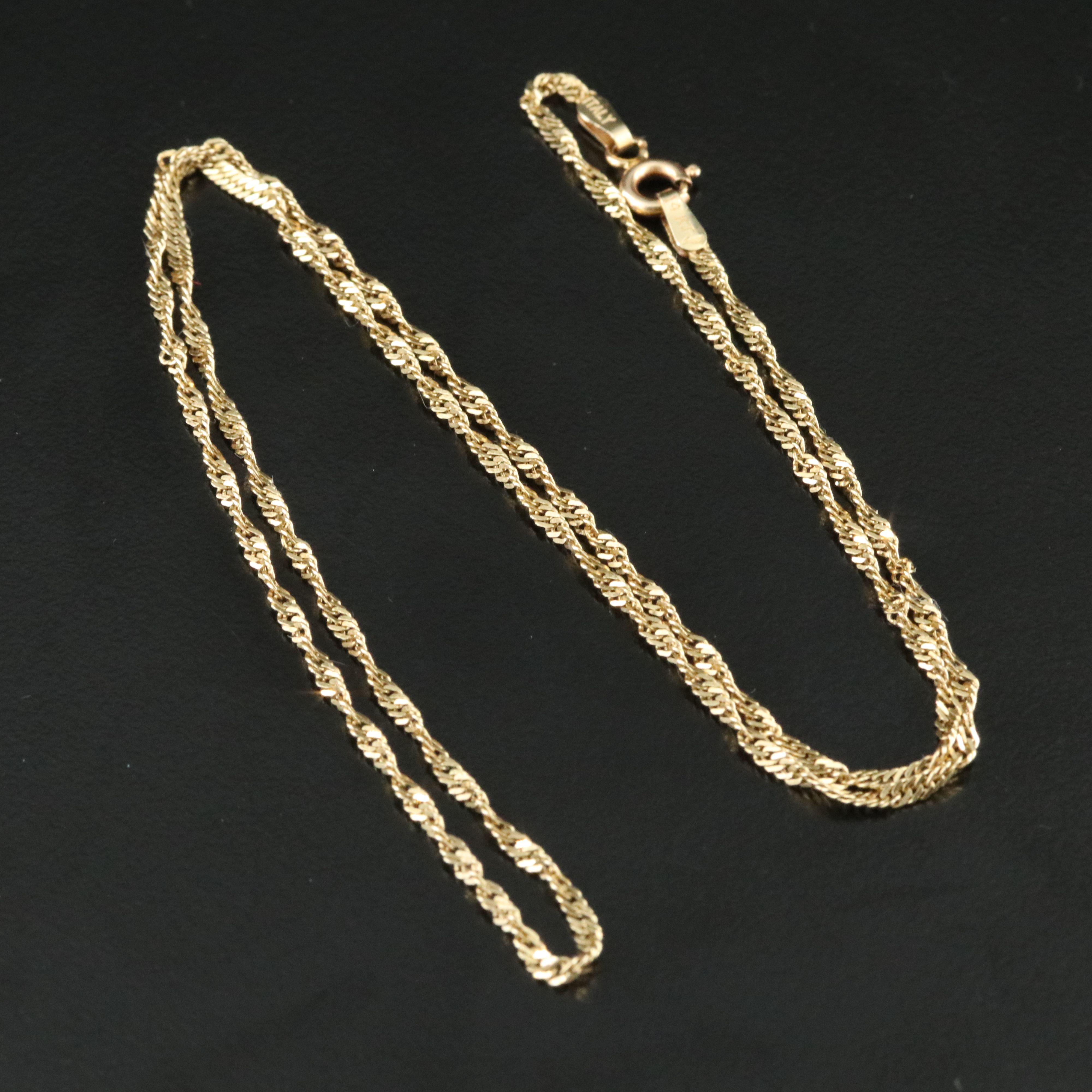 Italian 14K Singapore Chain Necklace