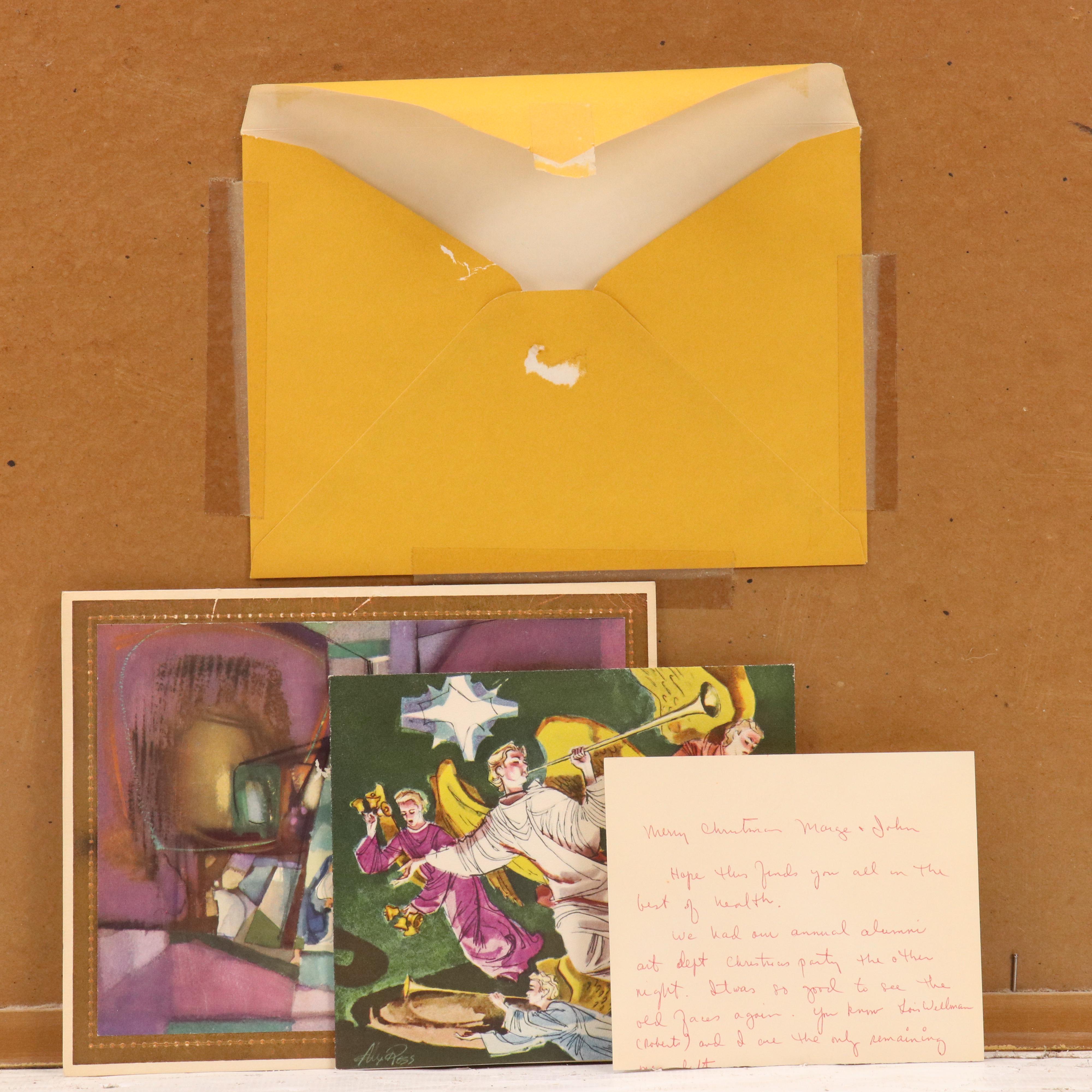 Alex Ross Watercolor and Gouache "Herald Angels," Mid-20th Century