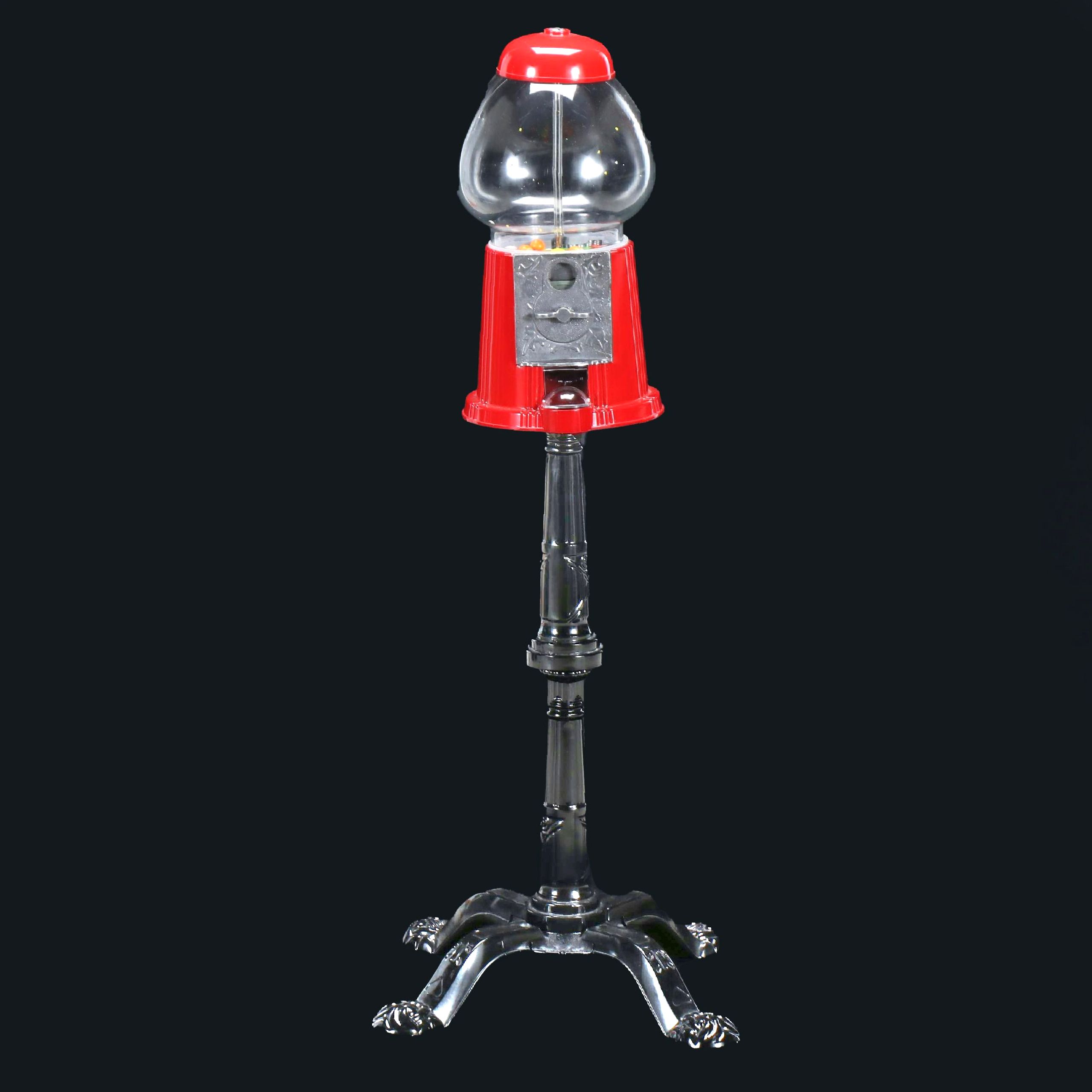 Red Gumball Dispenser on Clawfoot Stand