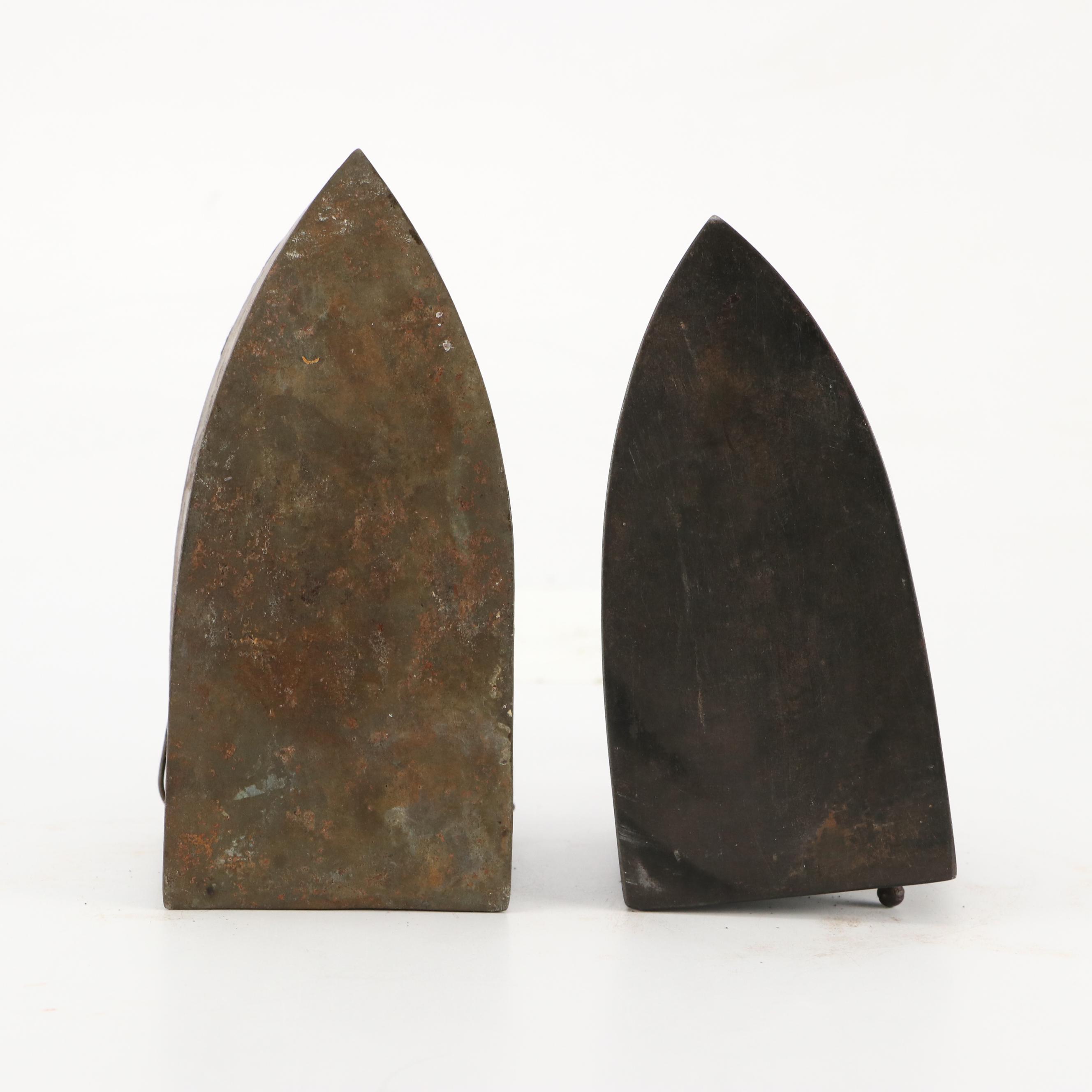 Antique Sad Irons with Wooden Handles