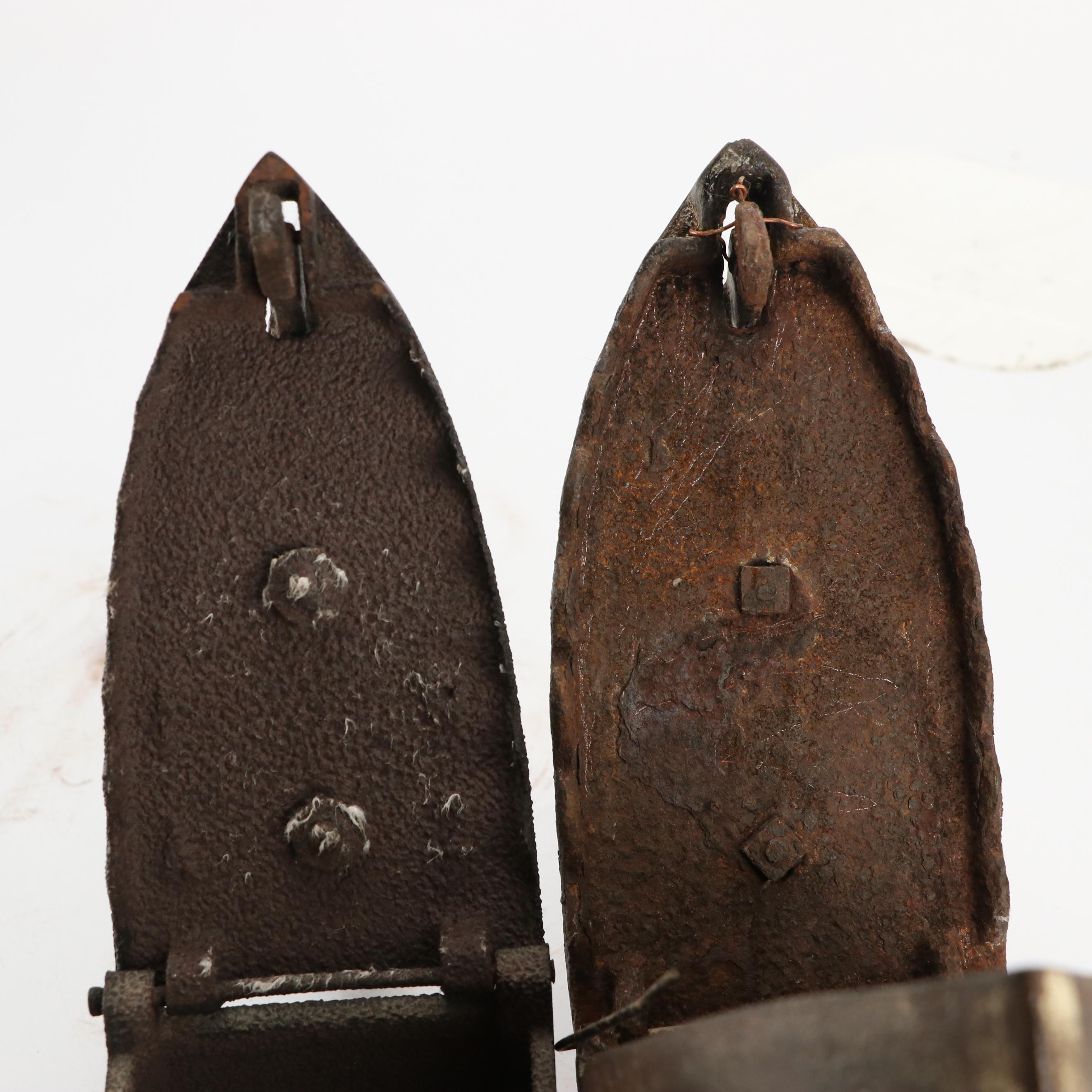 Antique Sad Irons with Wooden Handles