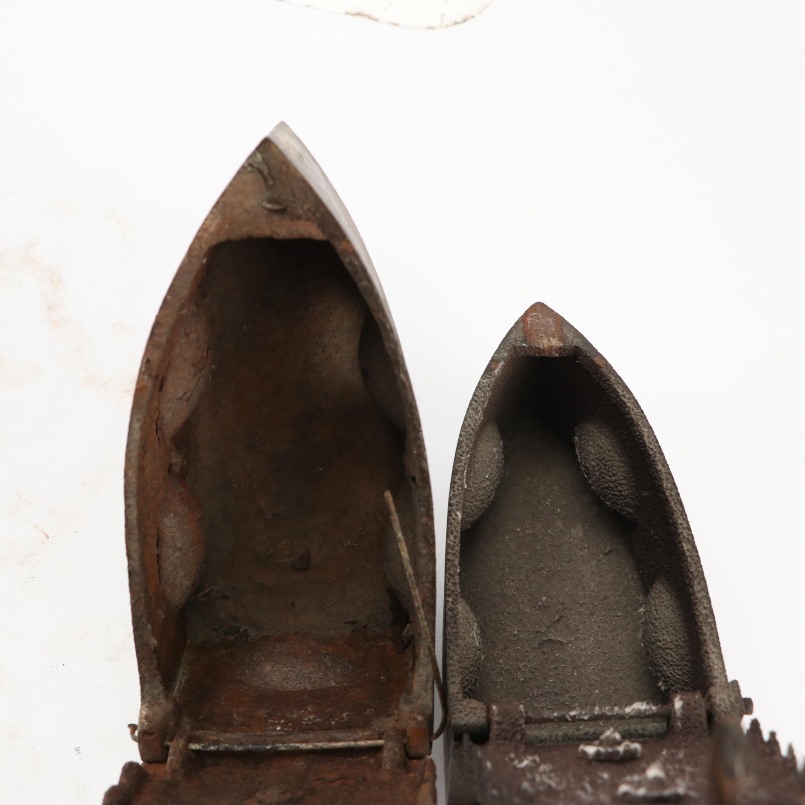 Antique Sad Irons with Wooden Handles
