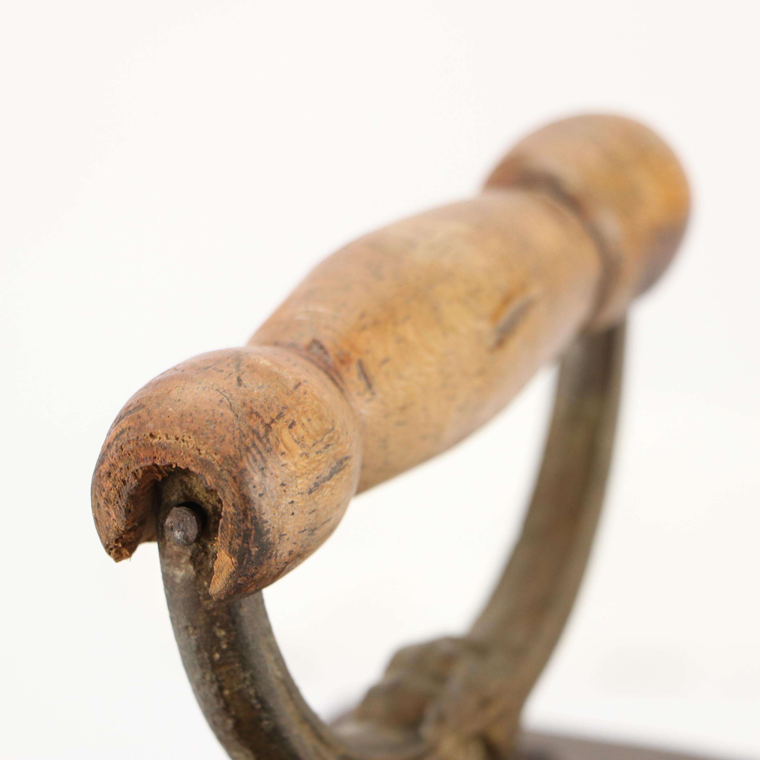 Antique Sad Irons with Wooden Handles