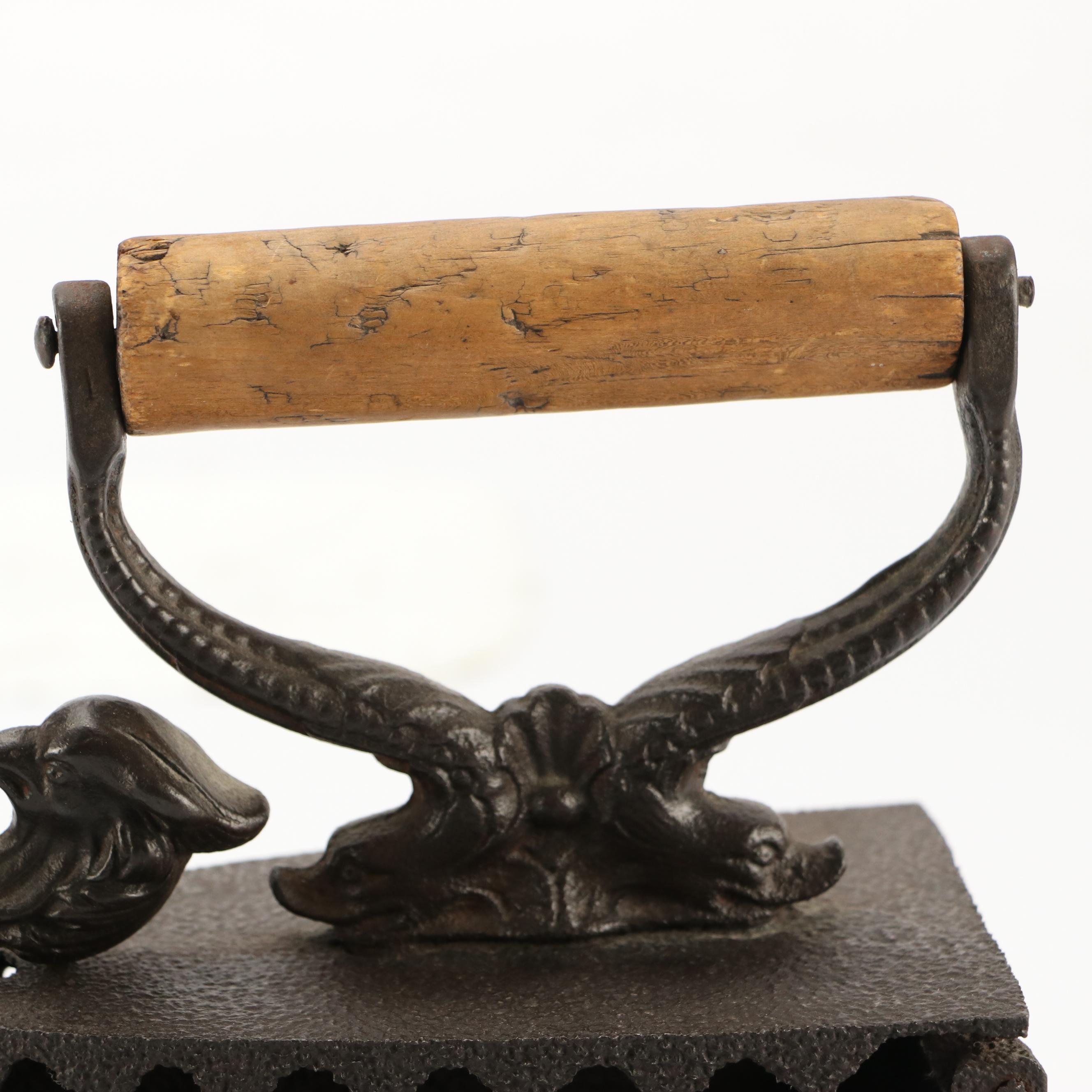 Antique Sad Irons with Wooden Handles