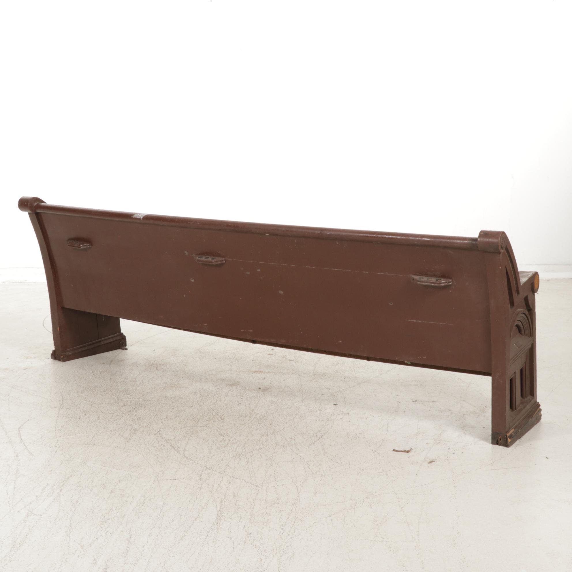 Painted Wood Church Pew, Mid to Late 20th Century