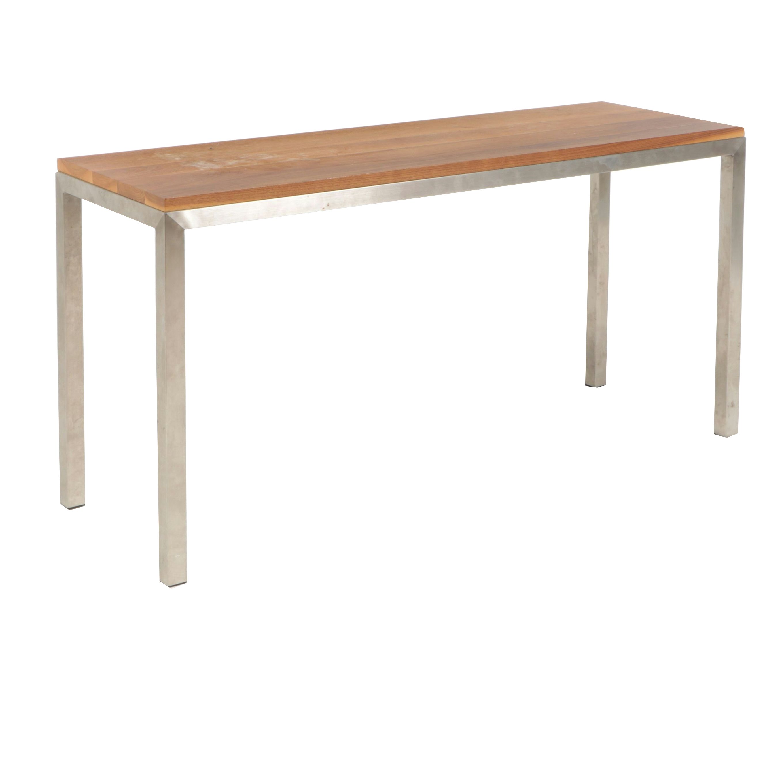 Contemporary Metal and Pine Table