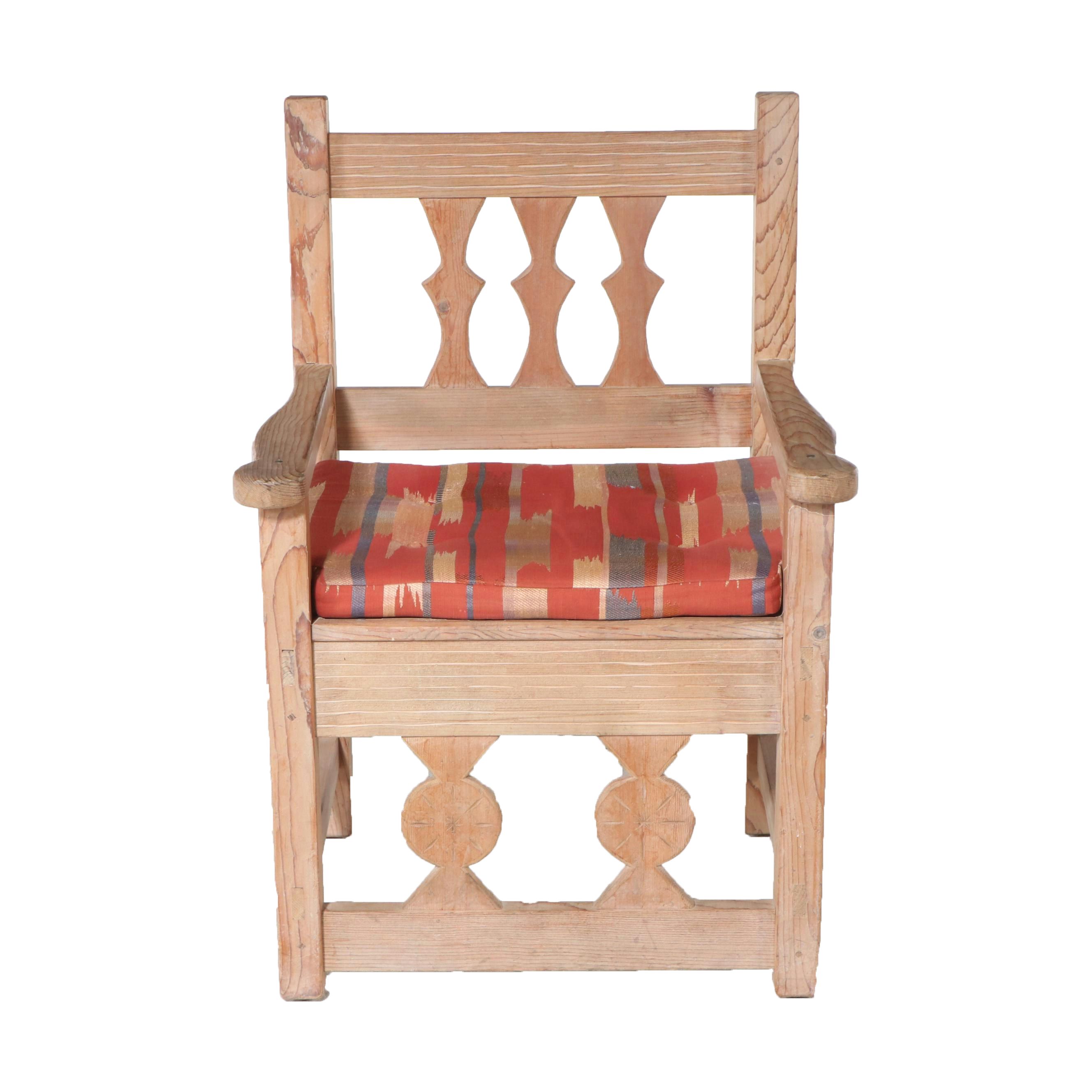 Arts & Crafts Style Pine Armchair