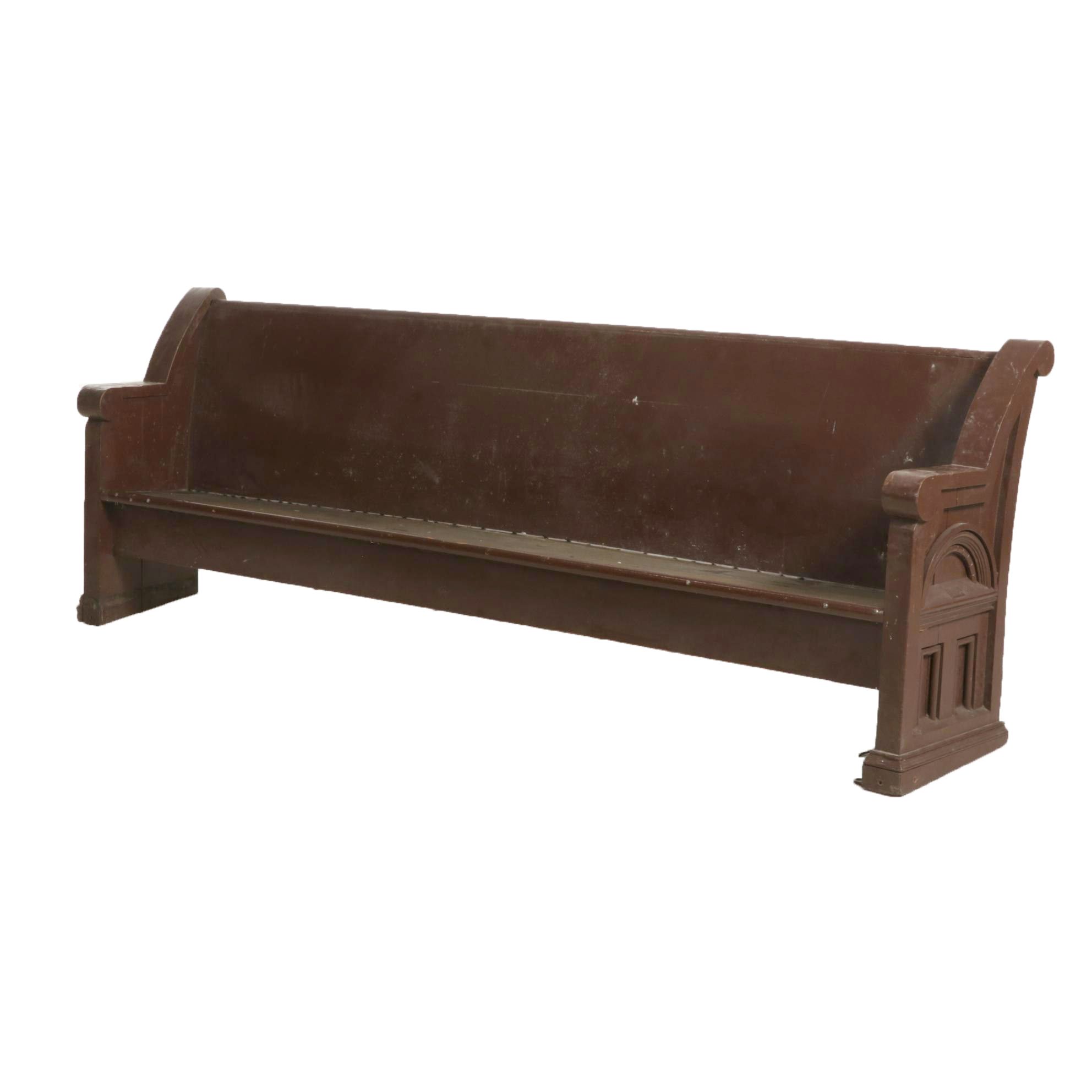 Painted Wood Church Pew, Mid to Late 20th Century