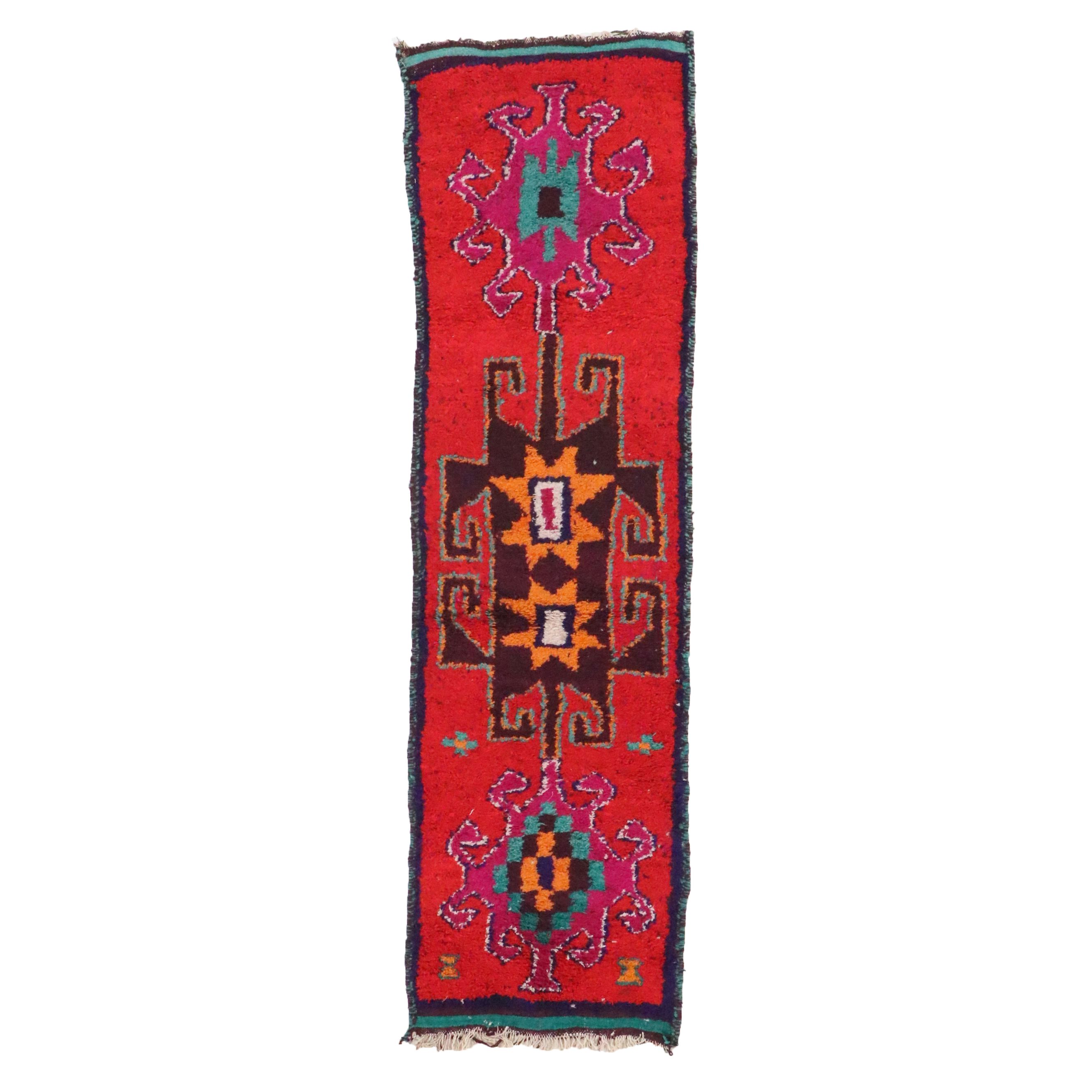 3'2 x 11'8 Hand-Knotted Moroccan Berber Long Rug