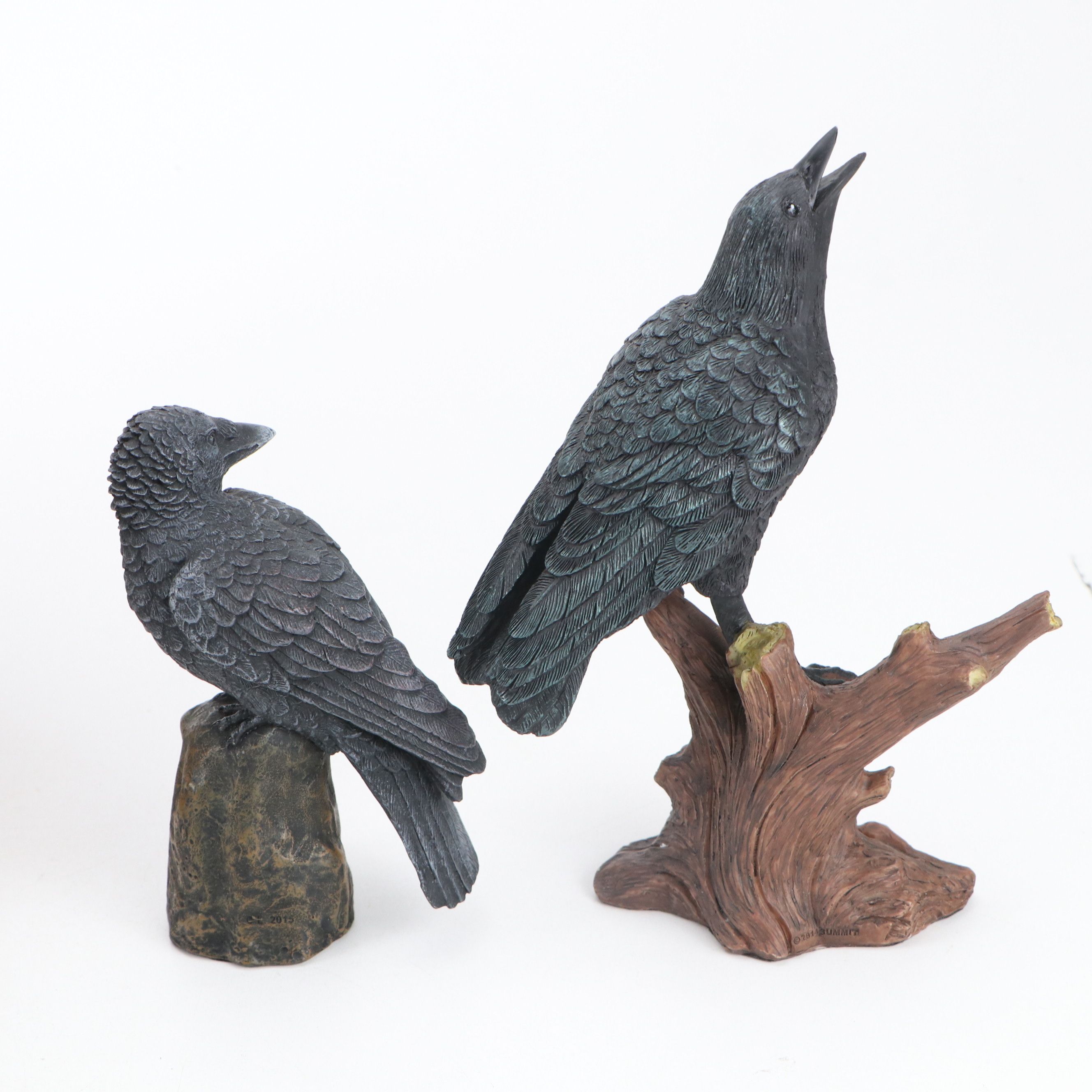 Alan Clark Handmade Wood Birdhouse with Summit Crows and Hummingbird Feeder