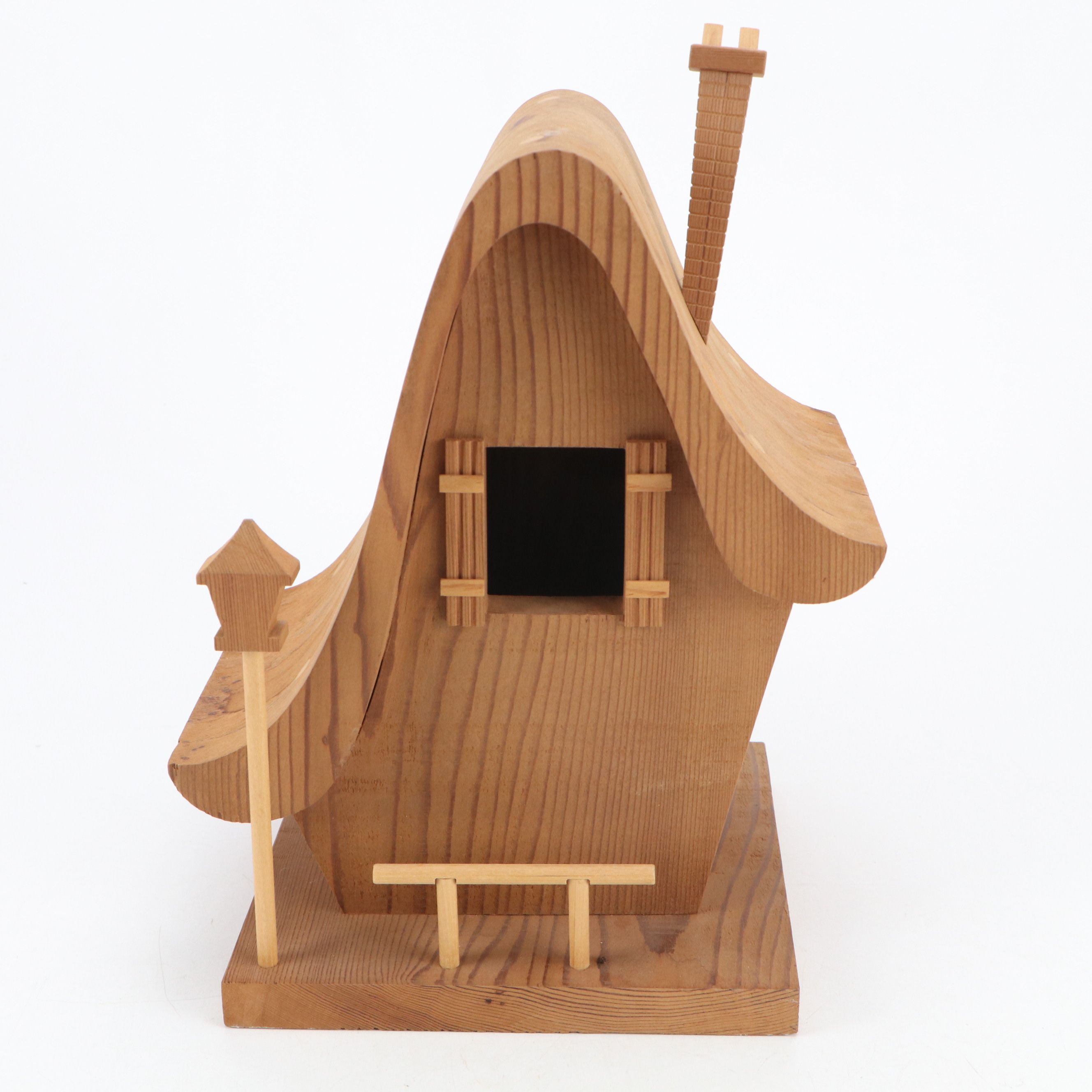 Alan Clark Handmade Wood Birdhouse with Summit Crows and Hummingbird Feeder