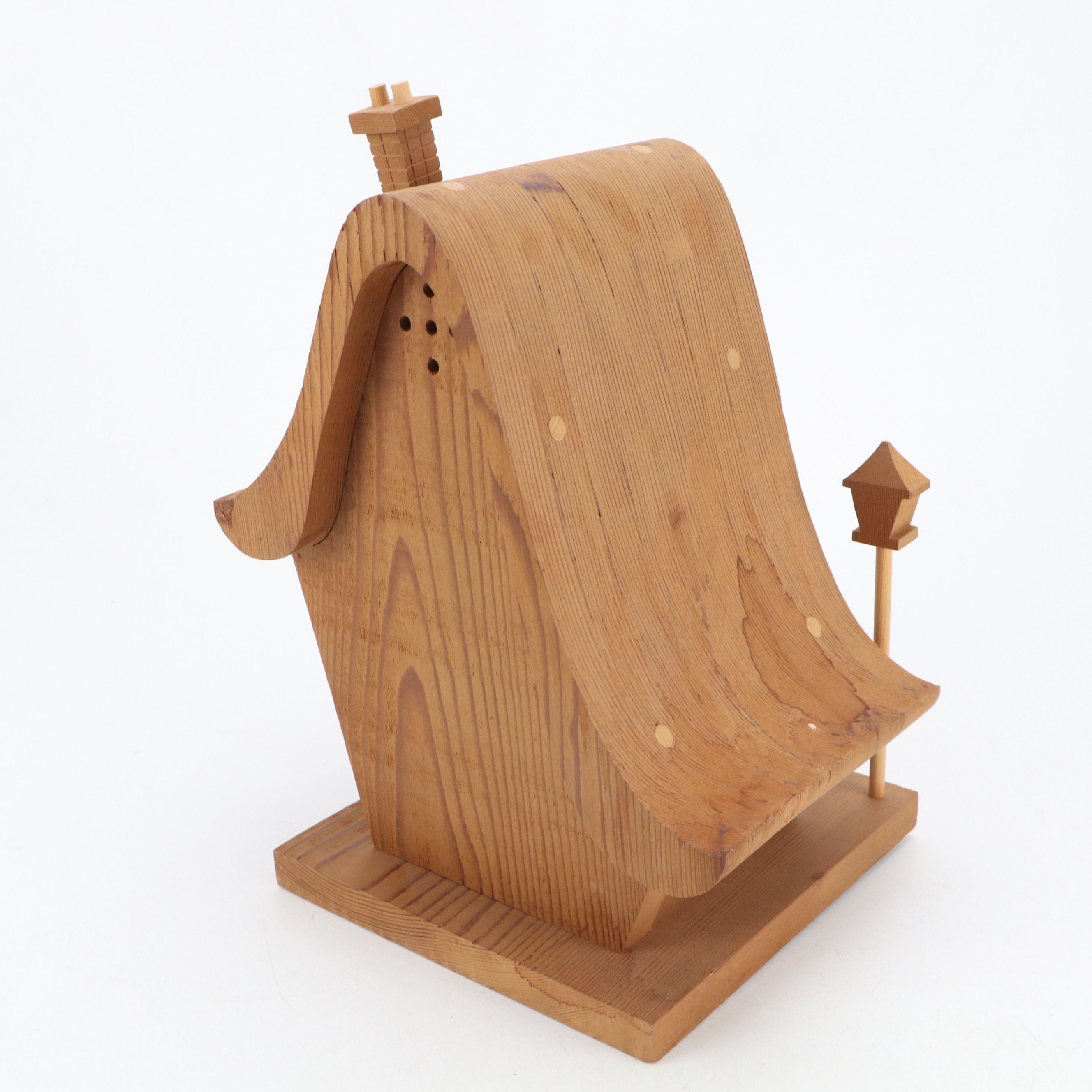 Alan Clark Handmade Wood Birdhouse with Summit Crows and Hummingbird Feeder