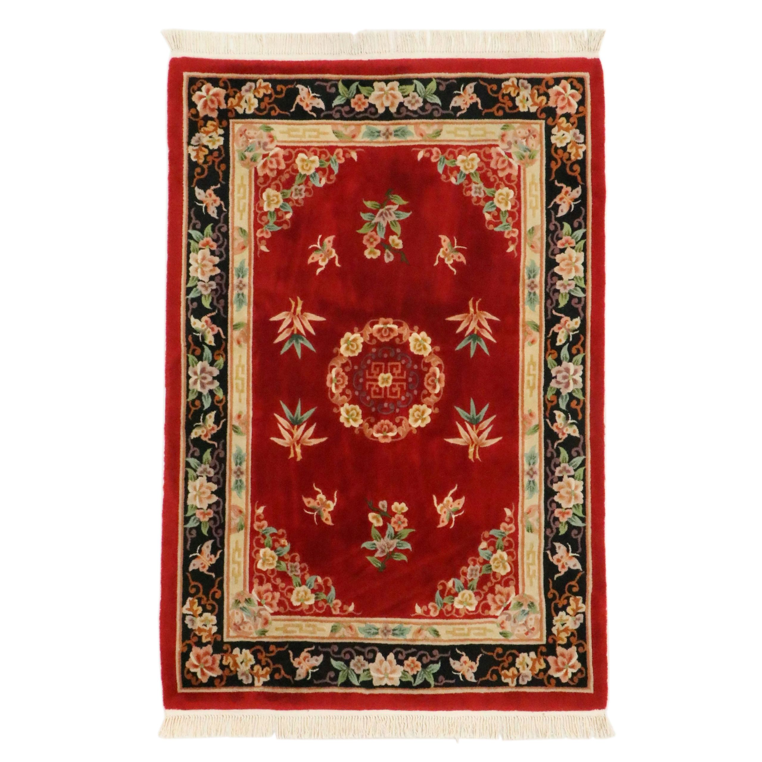 5'7 x 8'9 Hand-Tufted and Carved Chinese Peking Style Area Rug