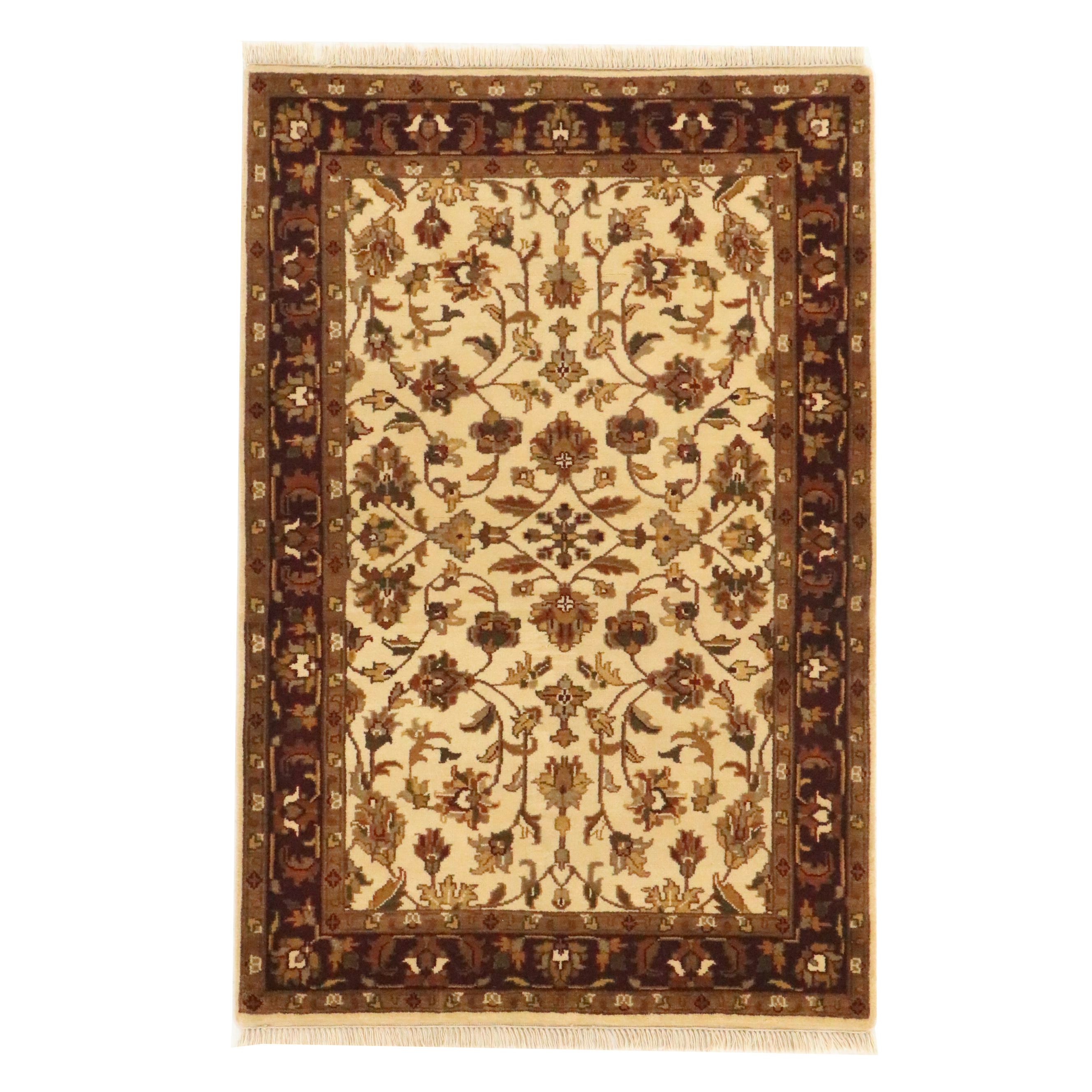 4' x 6'3 Hand-Knotted Indian Agra Area Rug