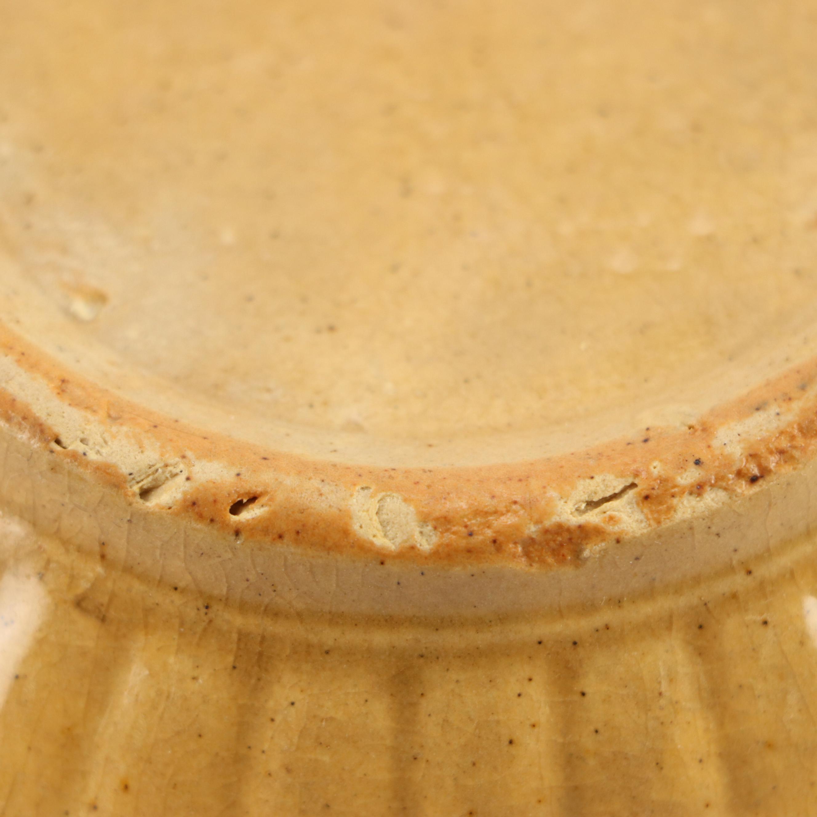 American Yellowware Blue and Brown Banded Mixing Bowls, 20th Century